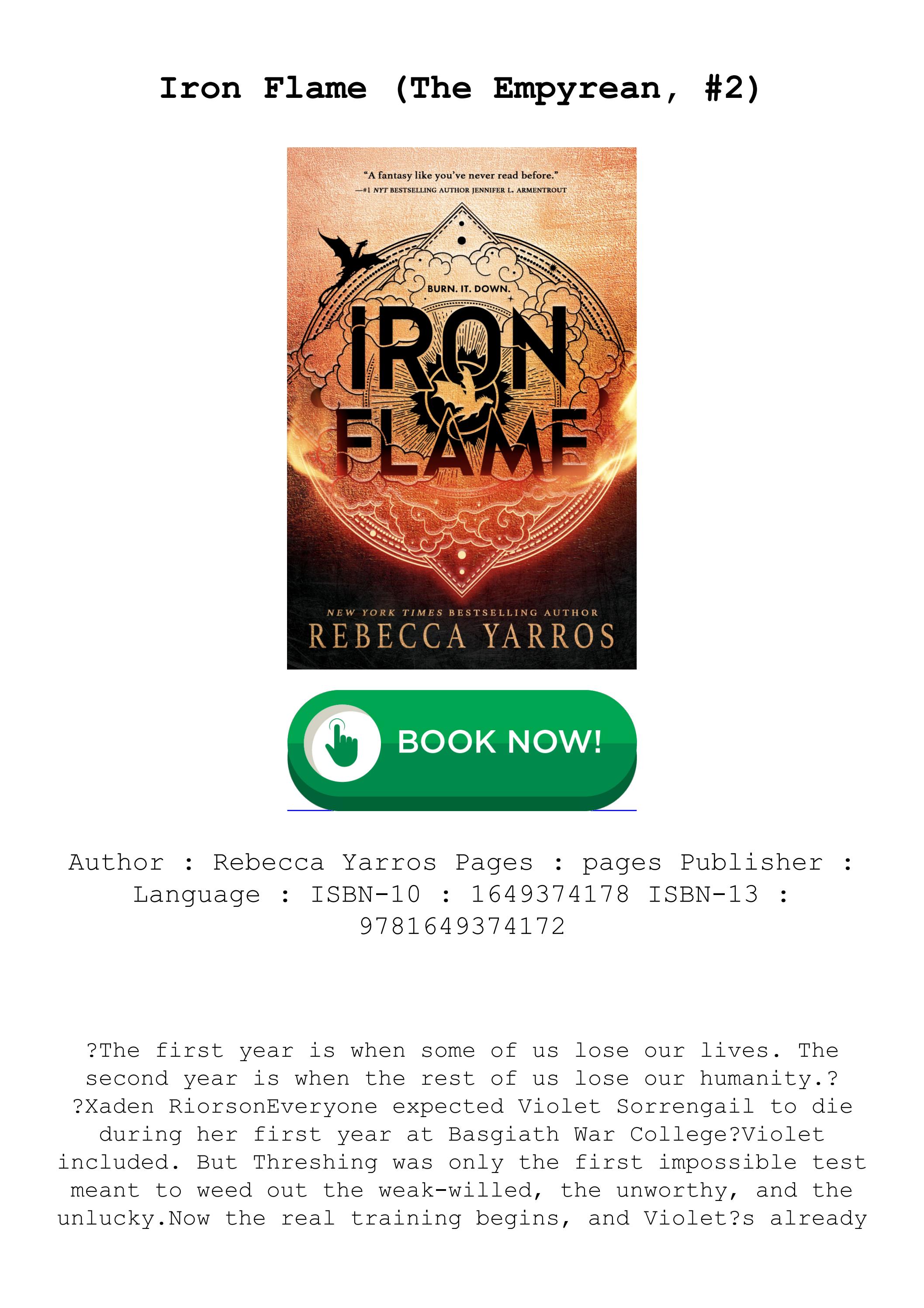 (How To Read) [PDF/EPUB] Iron Flame (The Empyrean, 2) by Rebecca
