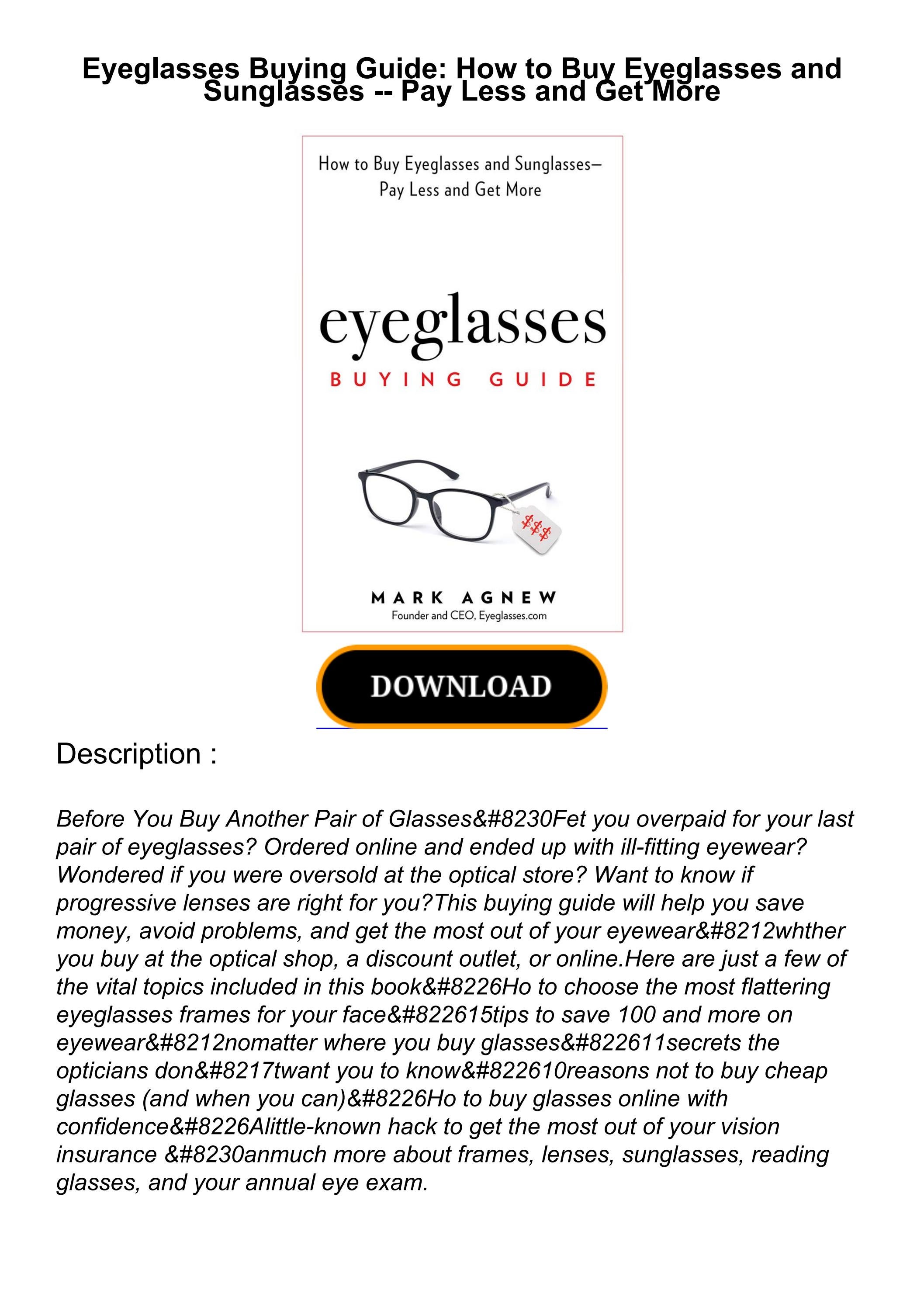 PDF_ Eyeglasses Buying Guide How to Buy Eyeglasses and Sunglasses