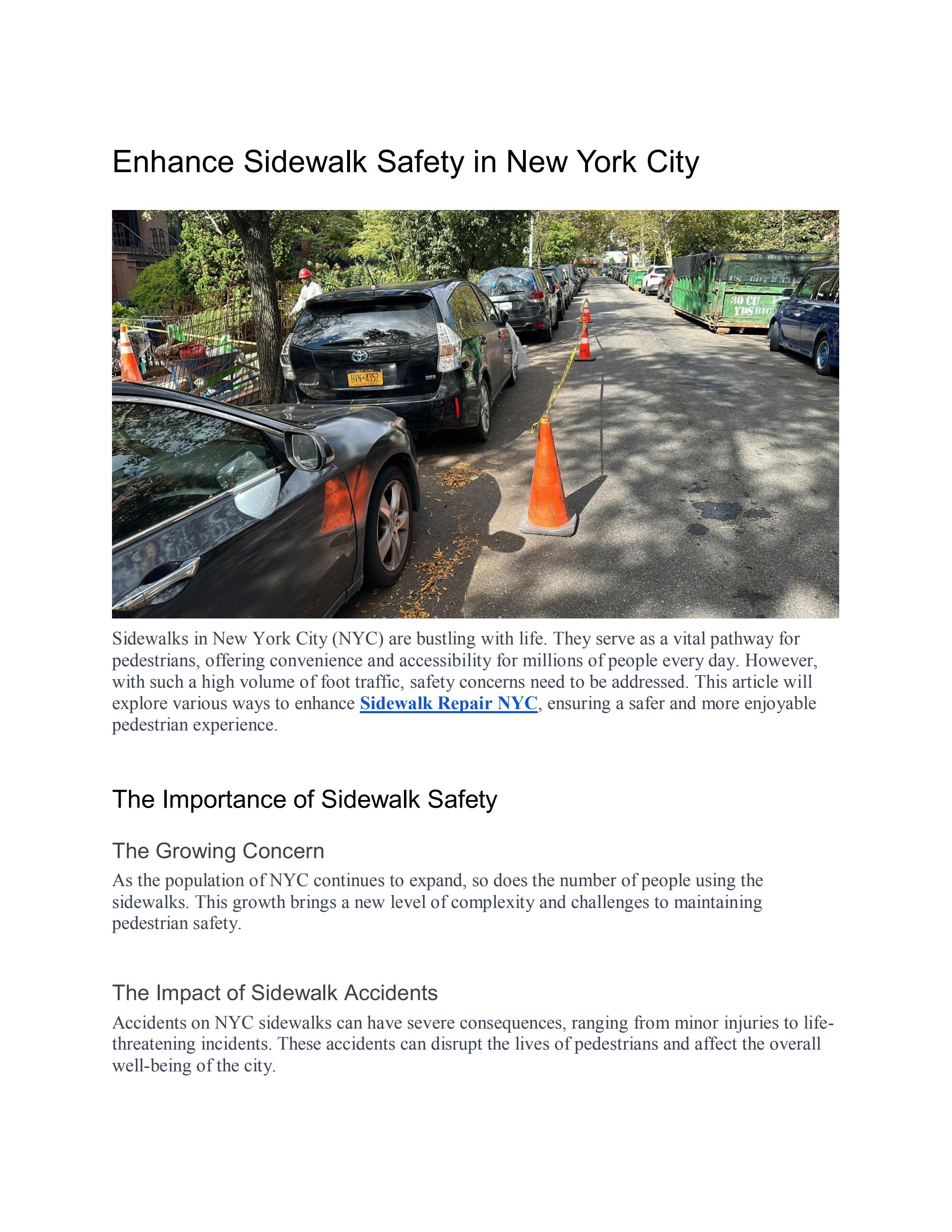 Enhance Sidewalk Safety in New York City by Michael Graham Issuu