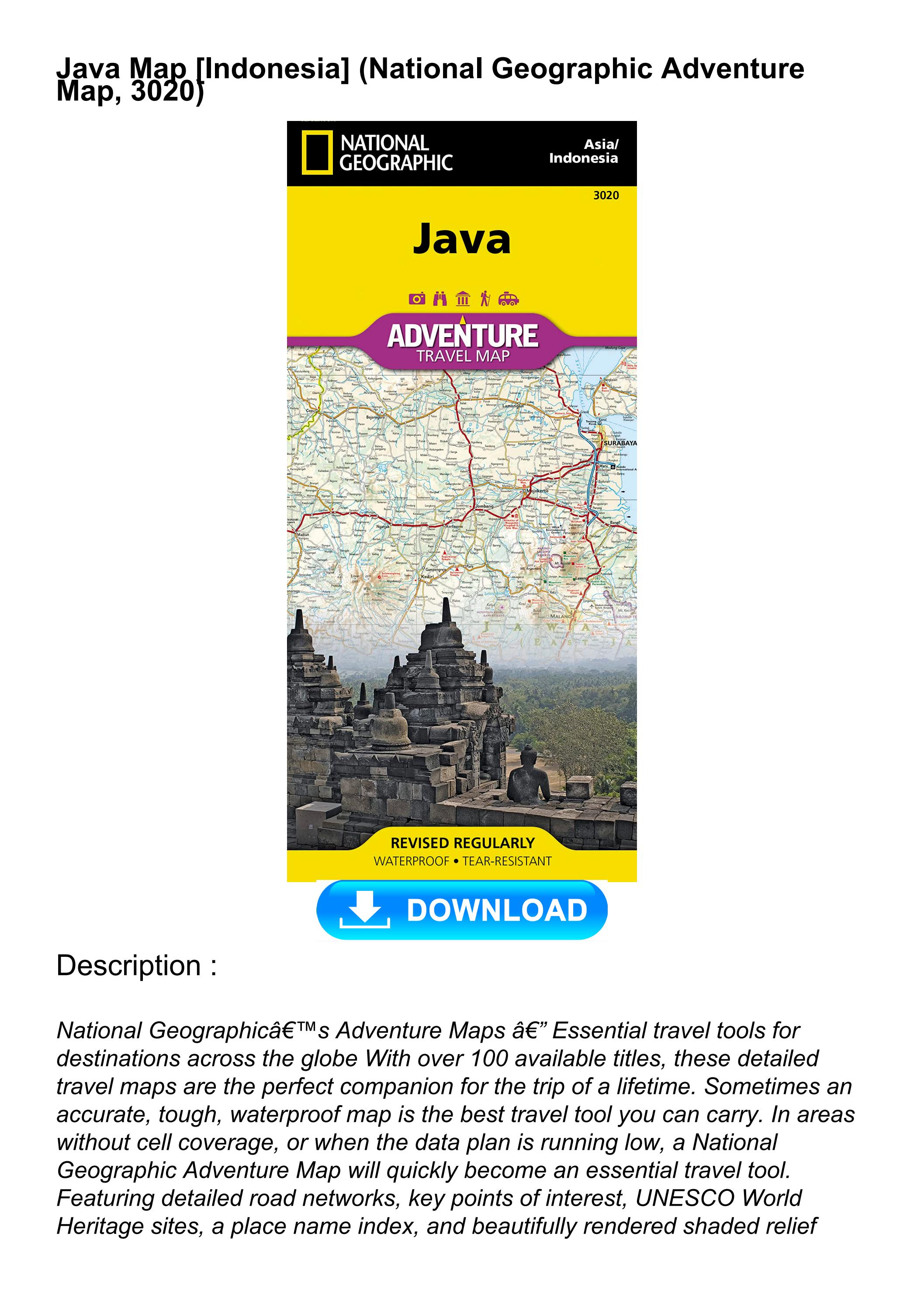 DOWNLOAD/PDF Java Map [Indonesia] (National Geographic Adventure Map ...