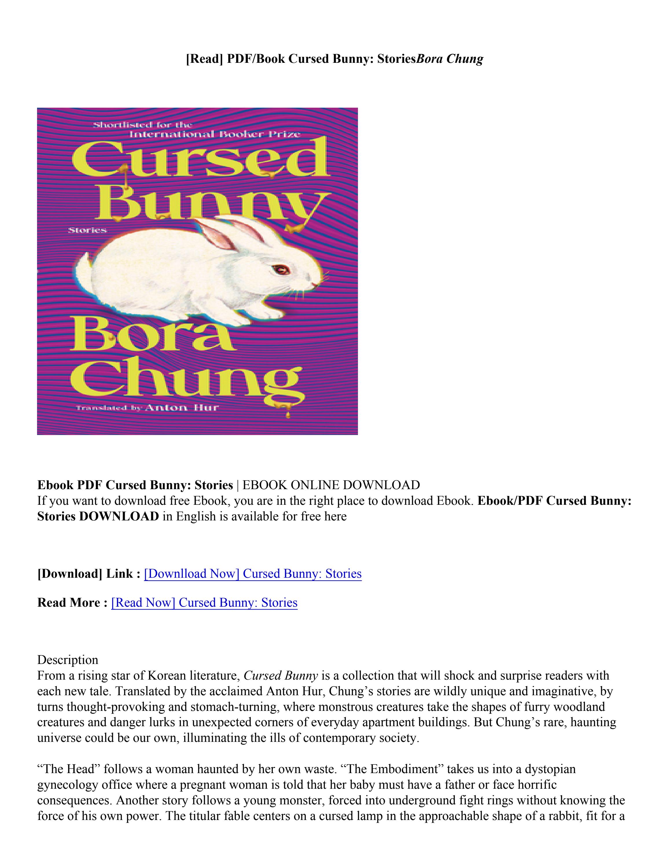 (PDF) Download Cursed Bunny: Stories By Bora Chung by pipereachern77 ...
