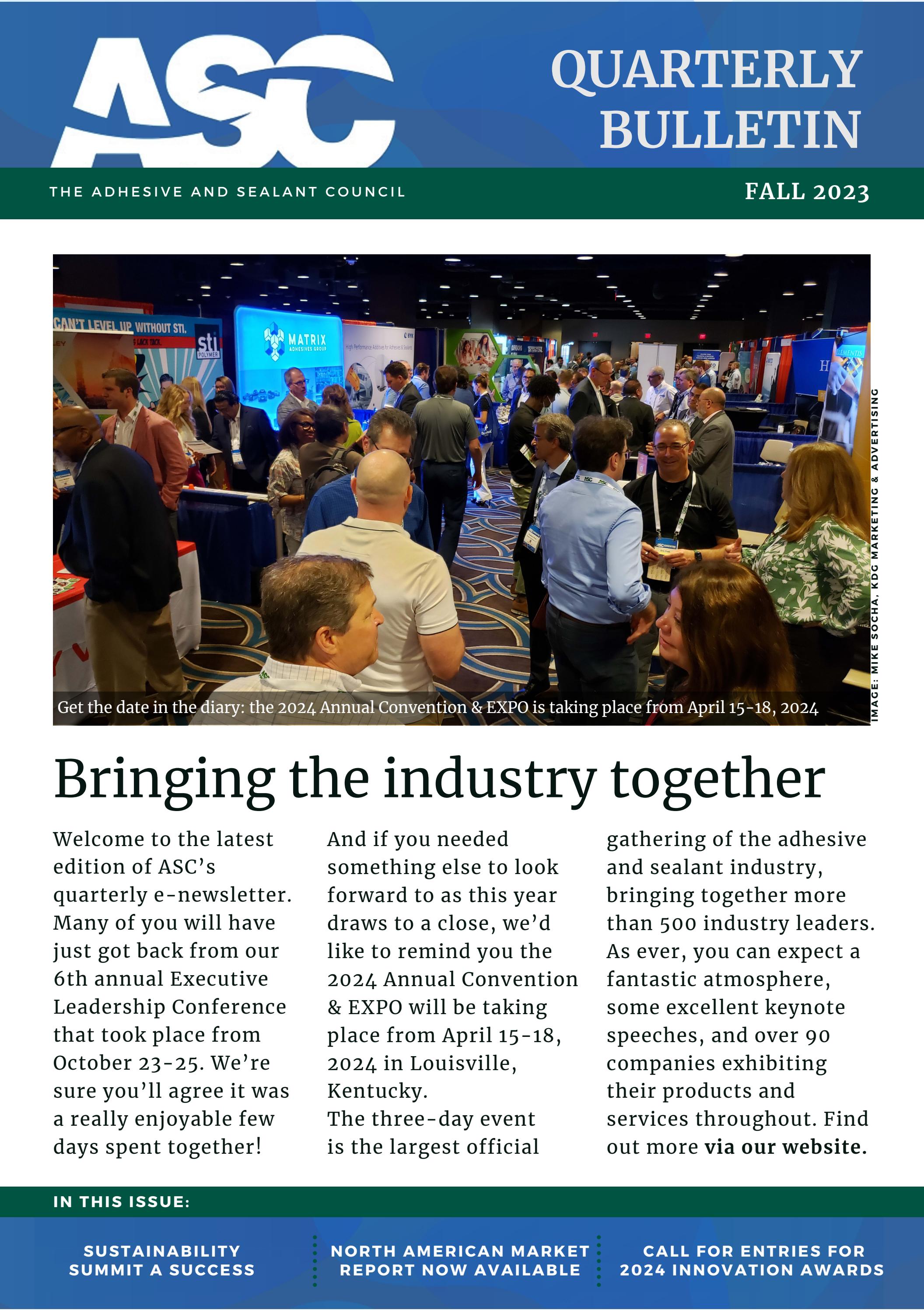 ASC Quarterly Bulletin ¦ Fall 2023 by The Adhesive & Sealant Council Issuu