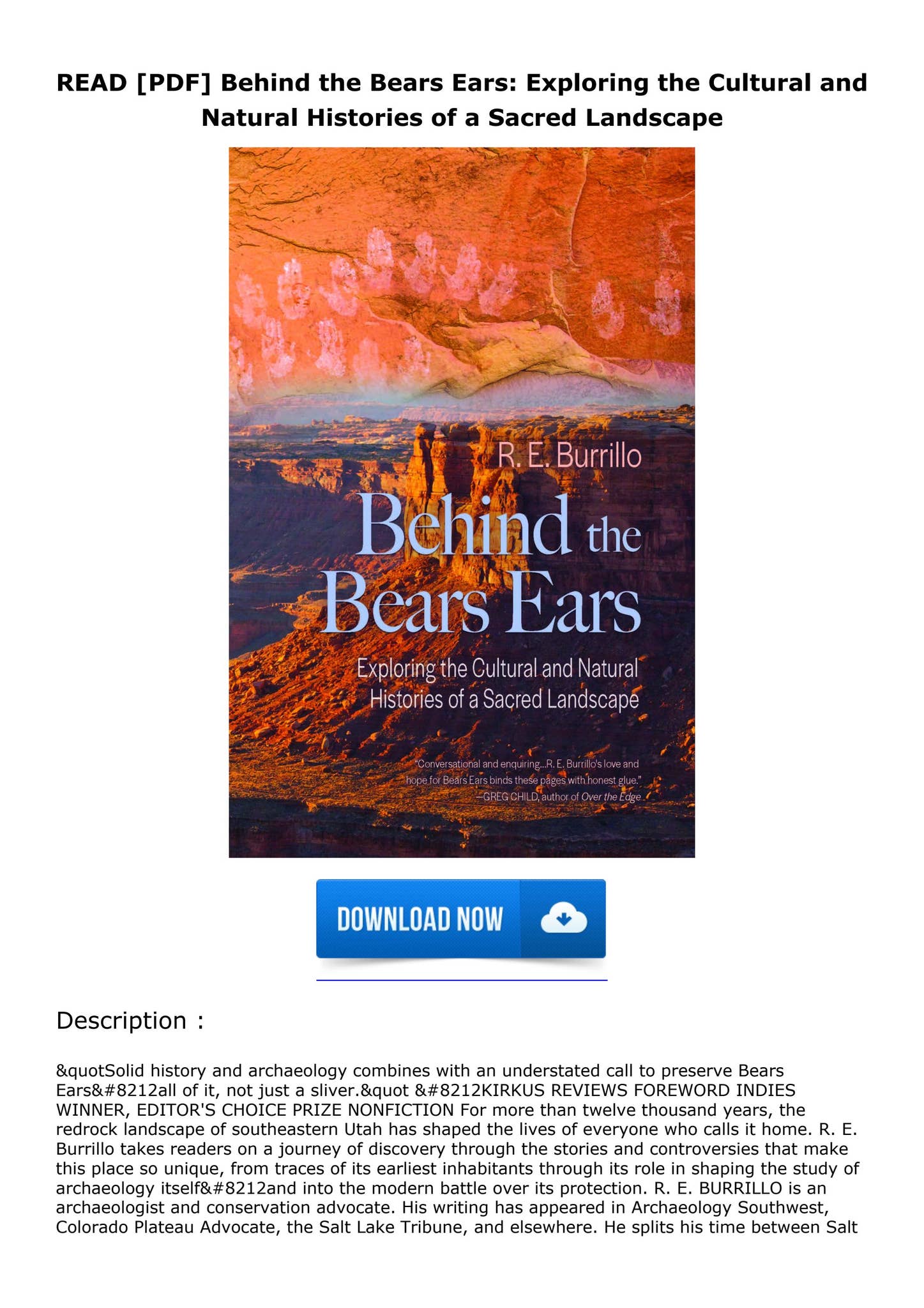 READ [PDF] Behind the Bears Ears: Exploring the Cultural and Natural ...
