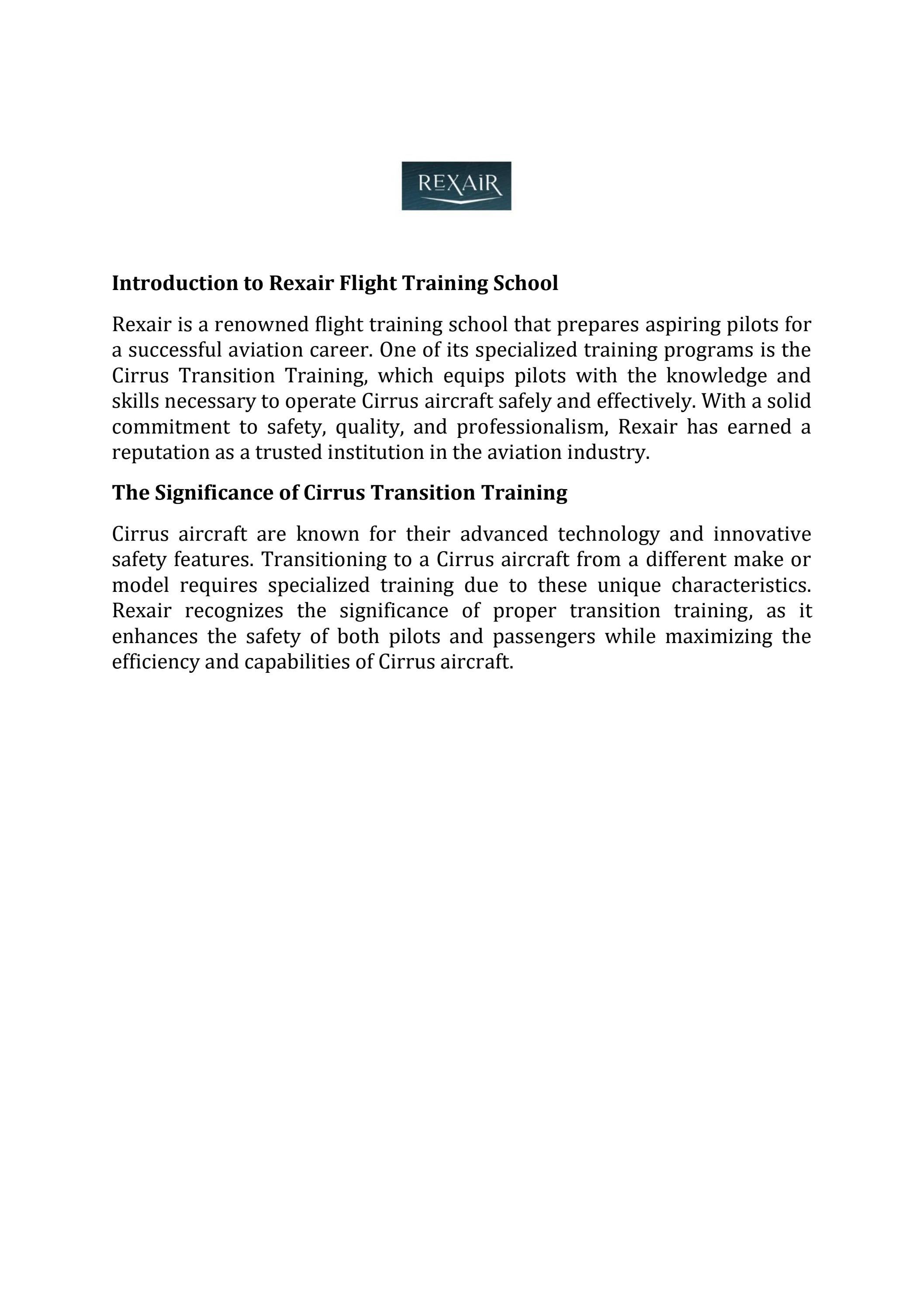 Introduction to Rexair Flight Training School by Rex Air Issuu