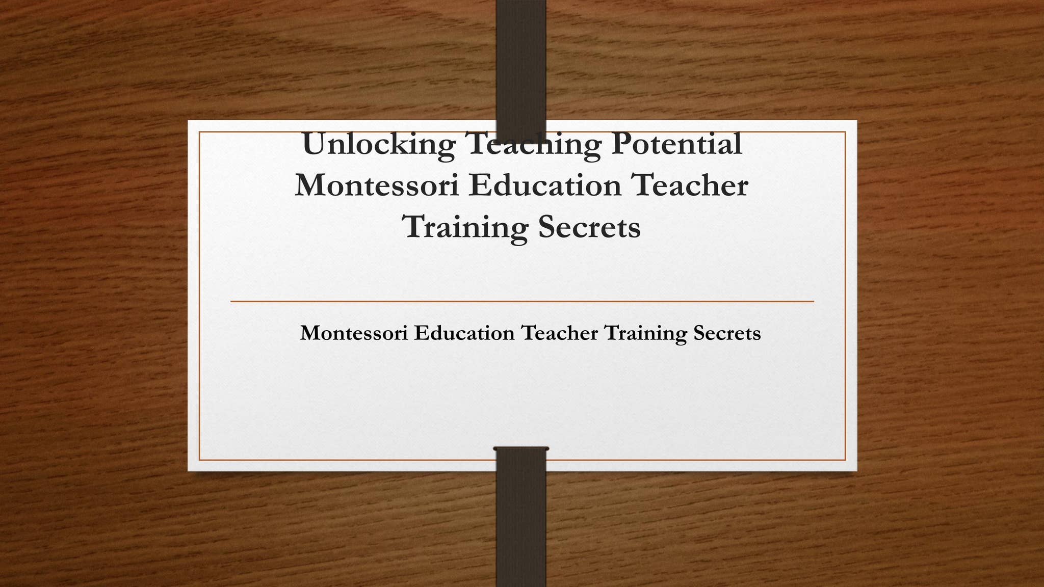 Unlocking Teaching Potential Montessori Education Teacher Training ...