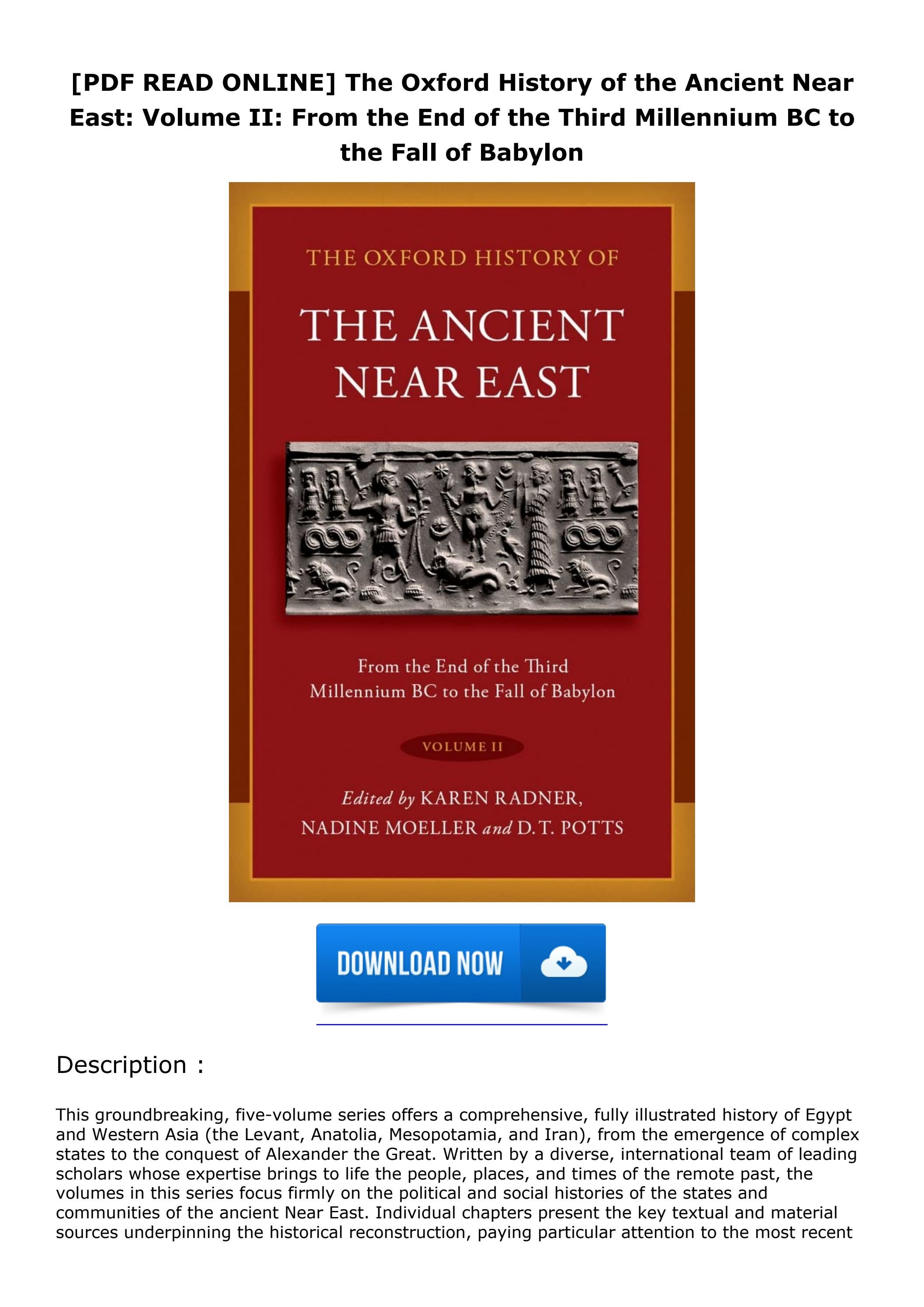 Pdf Read Online The Oxford History Of The Ancient Near East Volume Pdf Read Online The Oxford History Of The Ancient Near East Volume