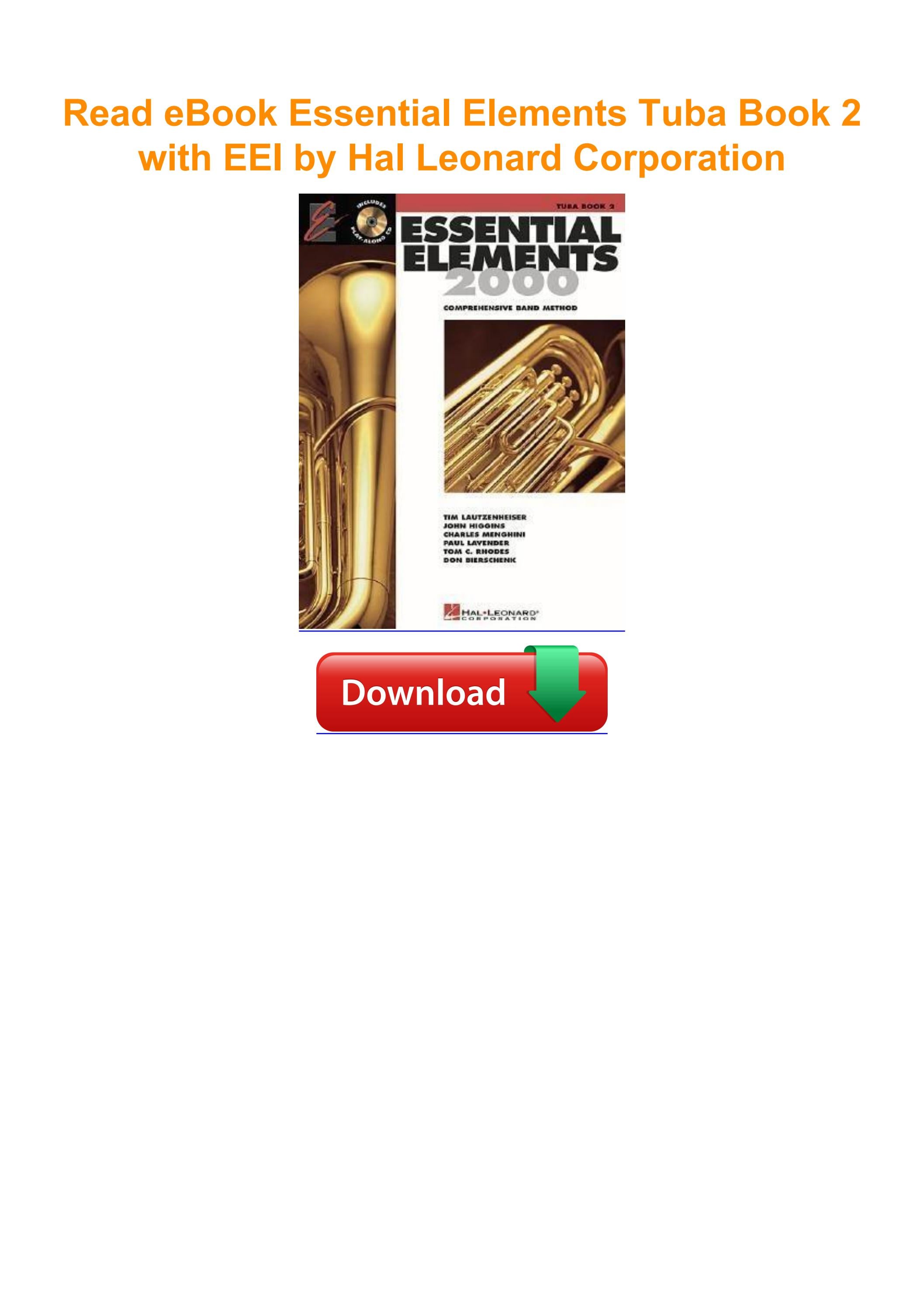 Read eBook Essential Elements Tuba Book 2 with EEI by Hal Leonard