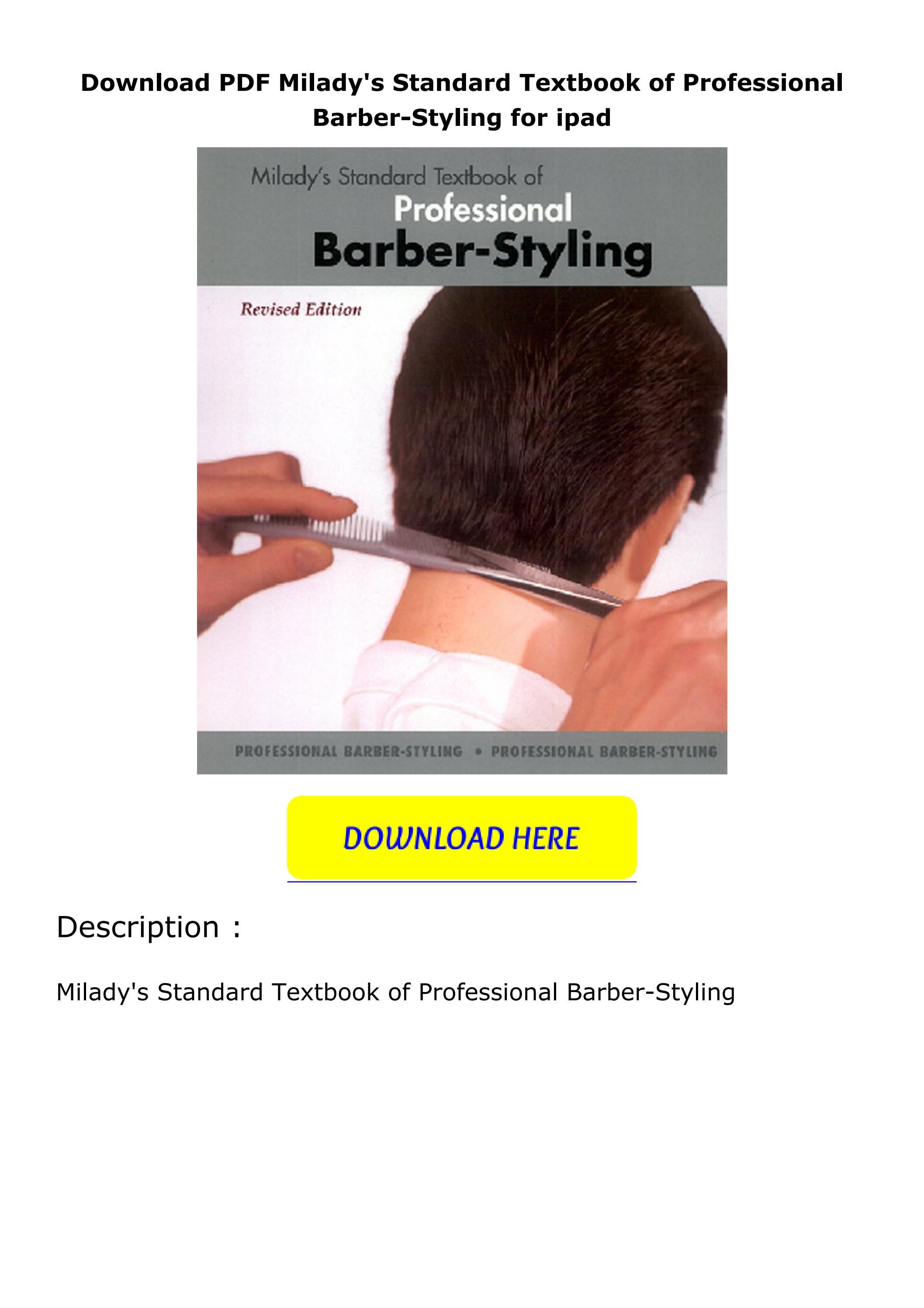 Download PDF Milady's Standard Textbook of Professional BarberStyling