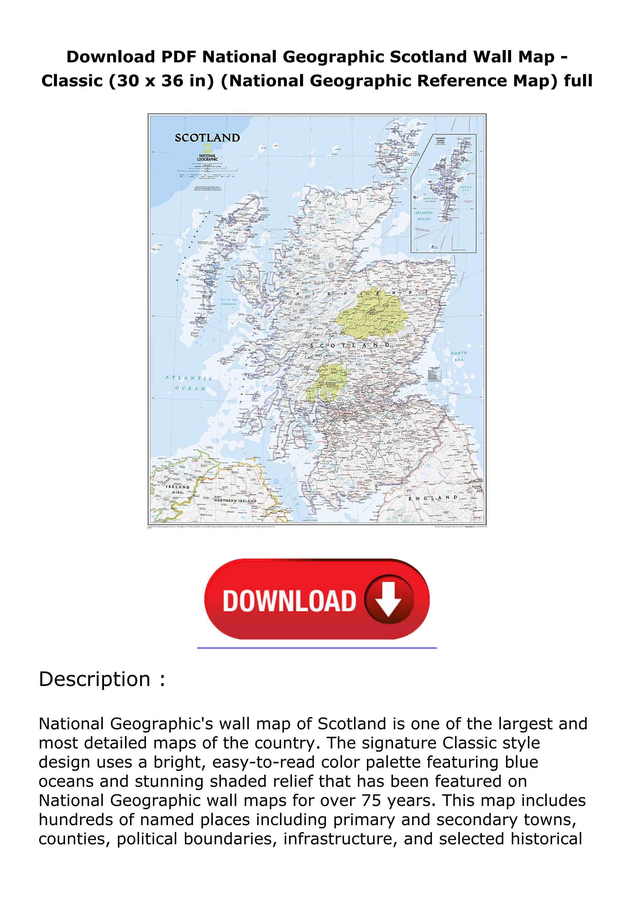 Download PDF National Geographic Scotland Wall Map - Classic (30 x 36 ...