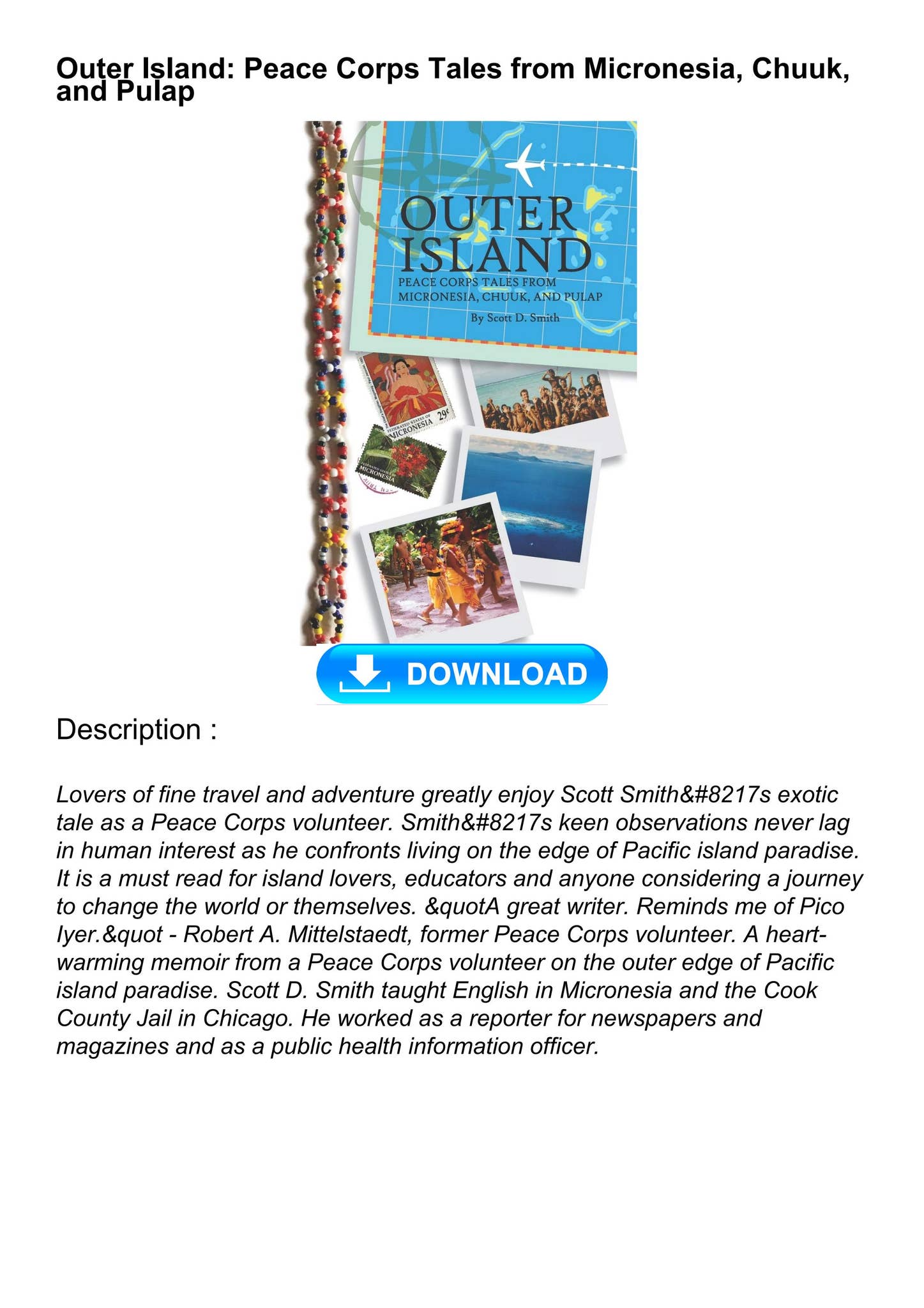 [PDF READ ONLINE] Outer Island: Peace Corps Tales from Micronesia ...
