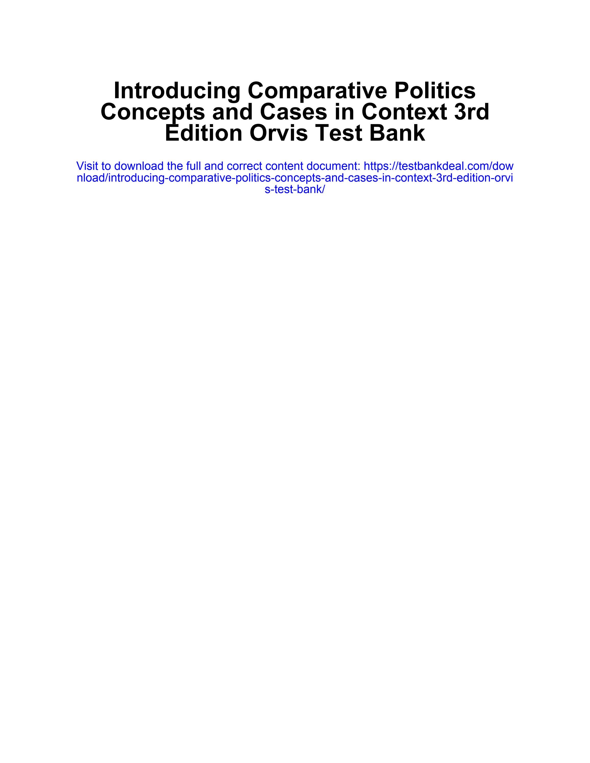 Introducing comparative politics concepts and cases in context 3rd