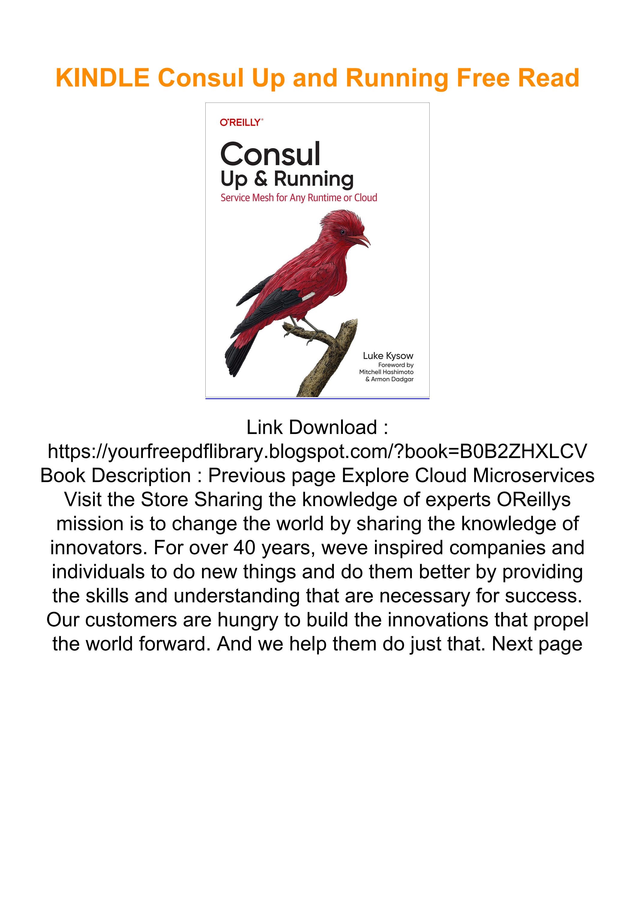 KINDLE Consul Up and Running Free Read by pengarang76 Issuu
