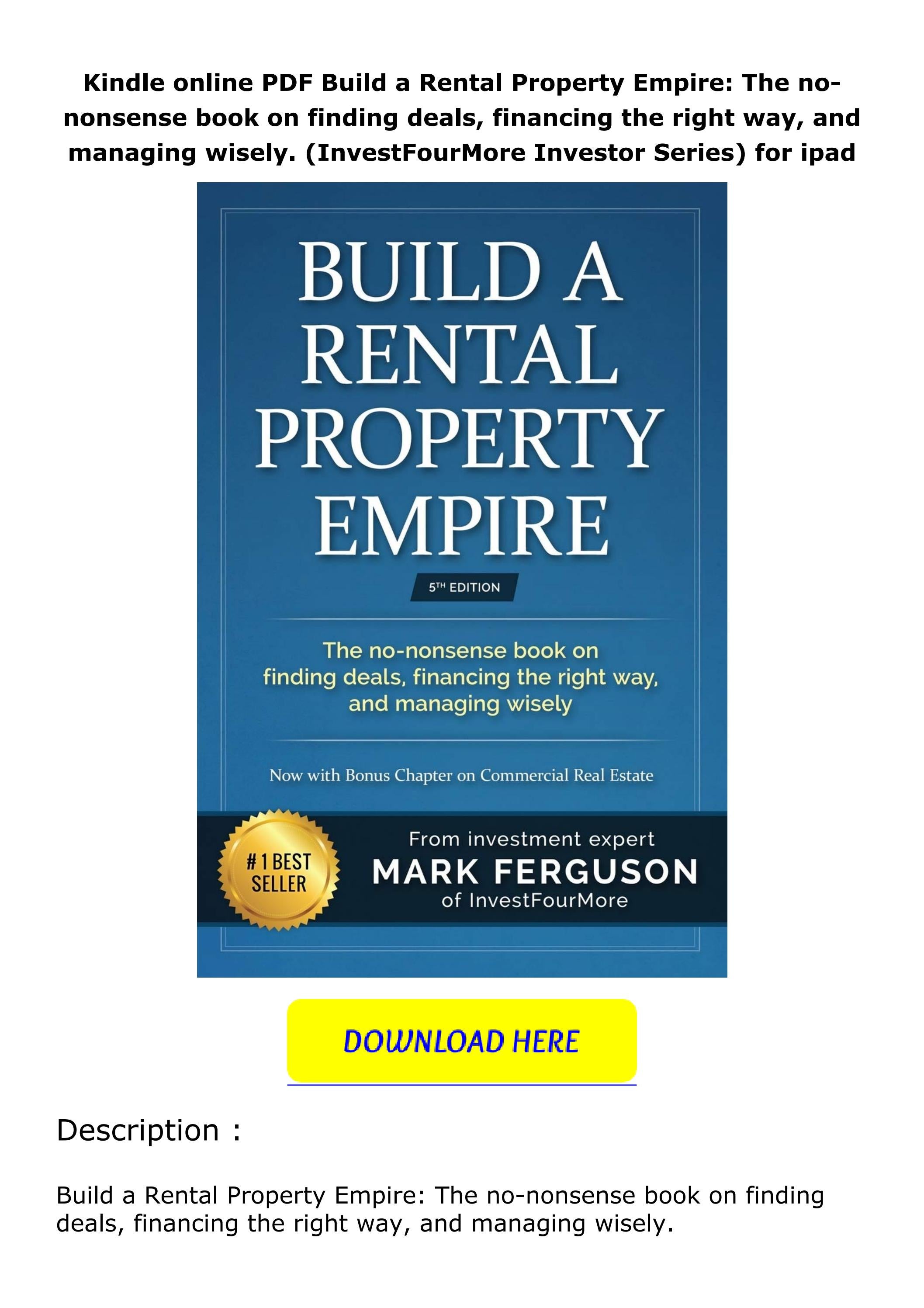 Kindle online PDF Build a Rental Property Empire The nononsense book