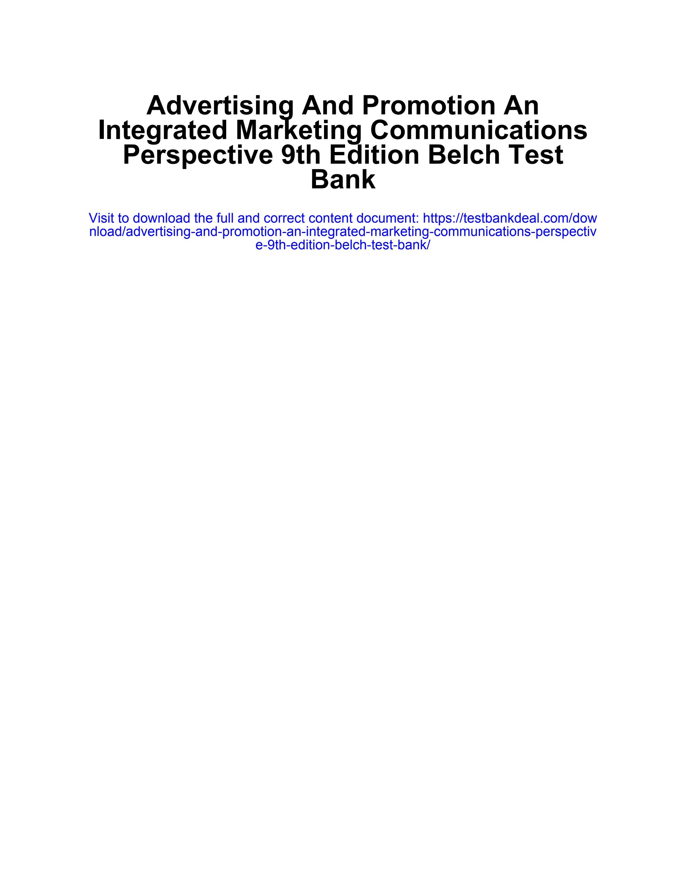 Advertising and promotion an integrated marketing communications