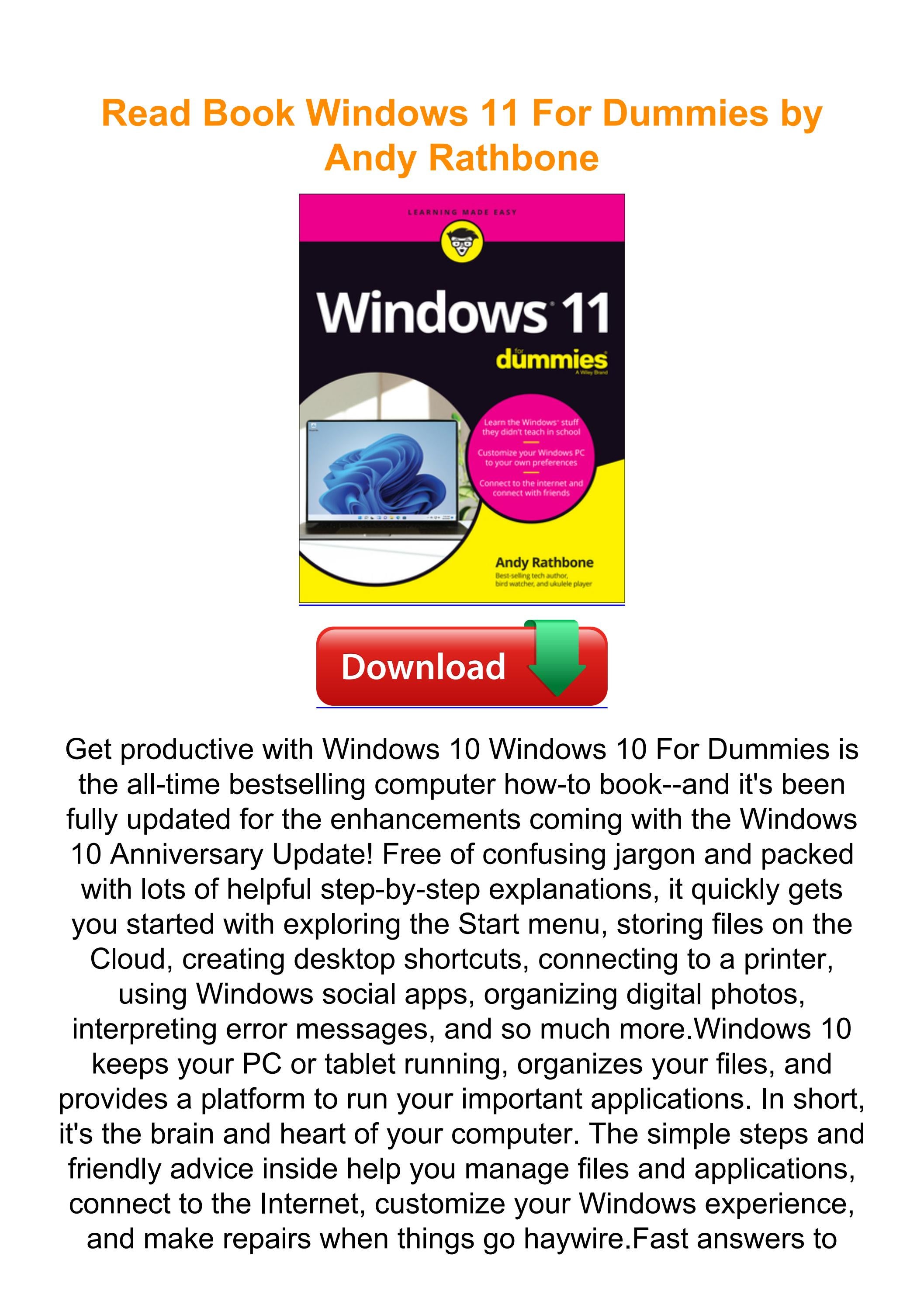 Read Book Windows 11 For Dummies by Andy Rathbone by LukasKalb Issuu