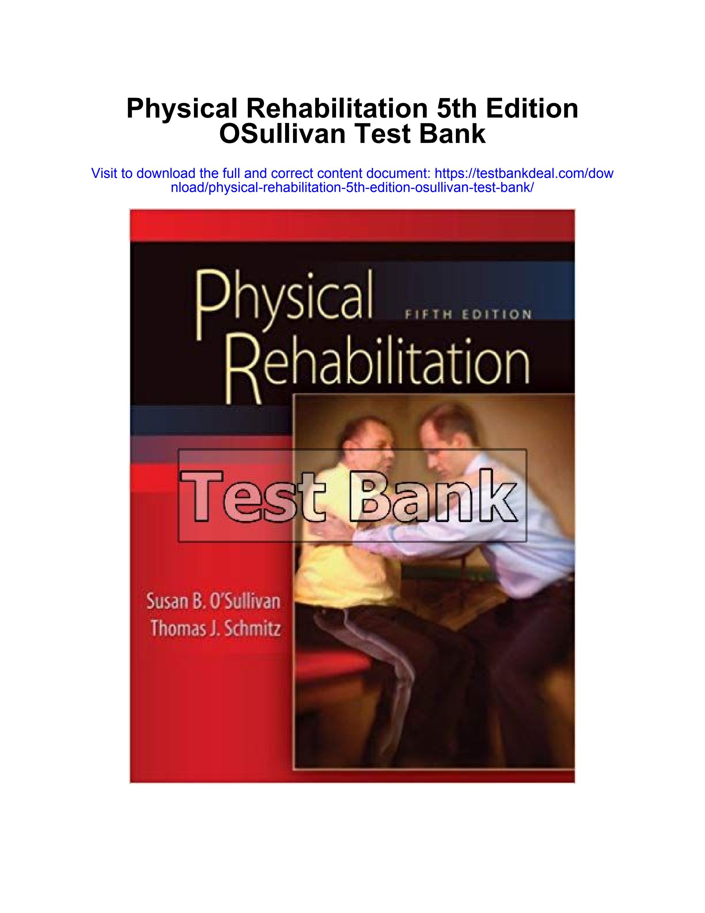 Physical rehabilitation 5th edition osullivan test bank by edna