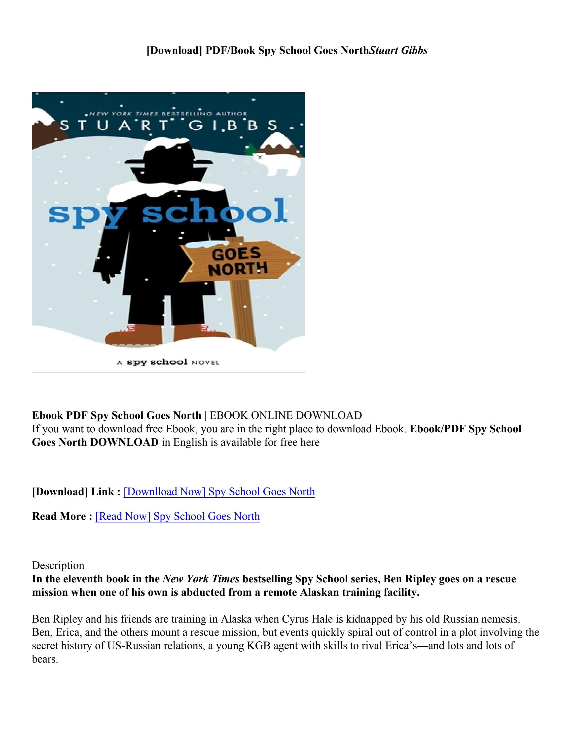 [PDF] Download Spy School Goes North By Stuart Gibbs by cariaaland99