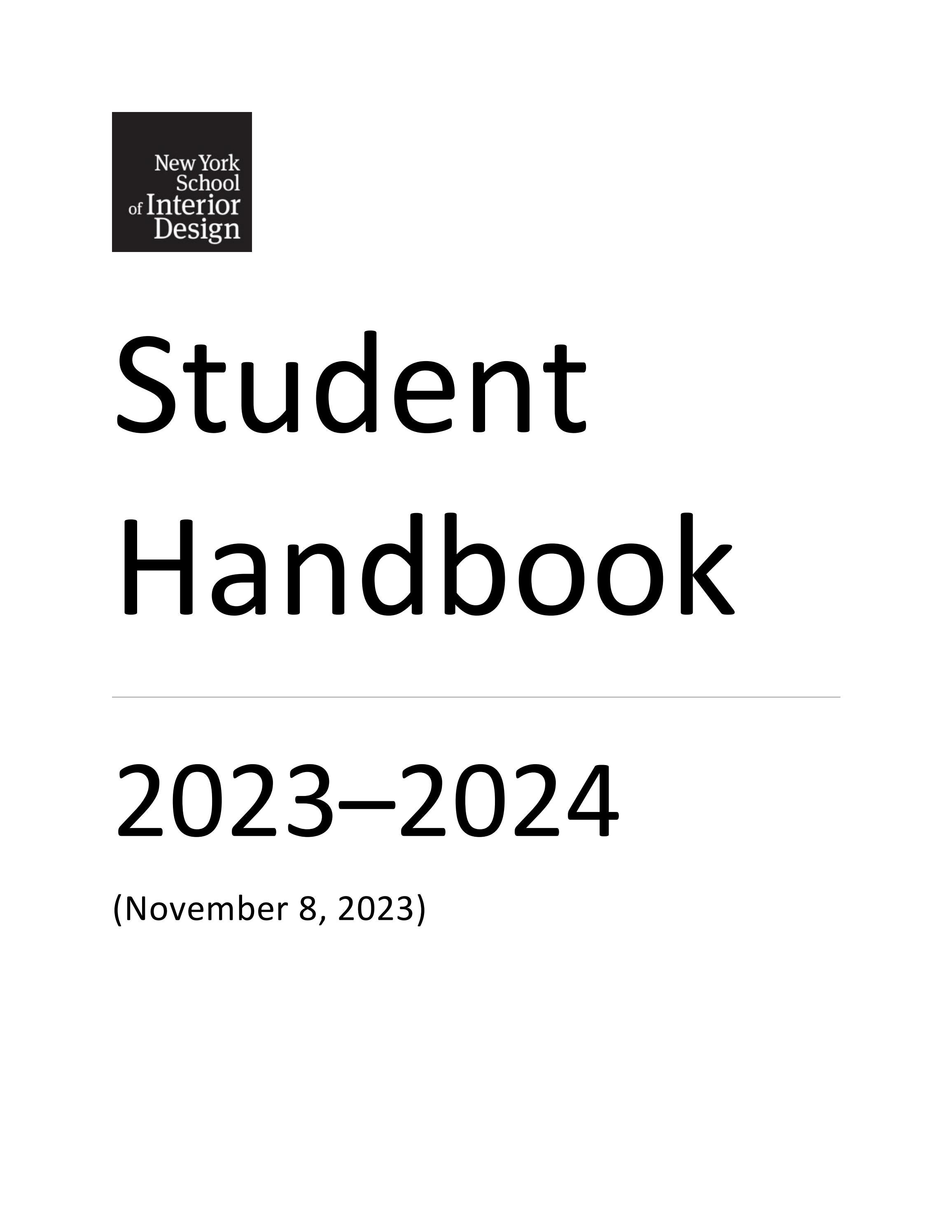New York School of Interior Design Student Handbook 2023-2024 by New ...