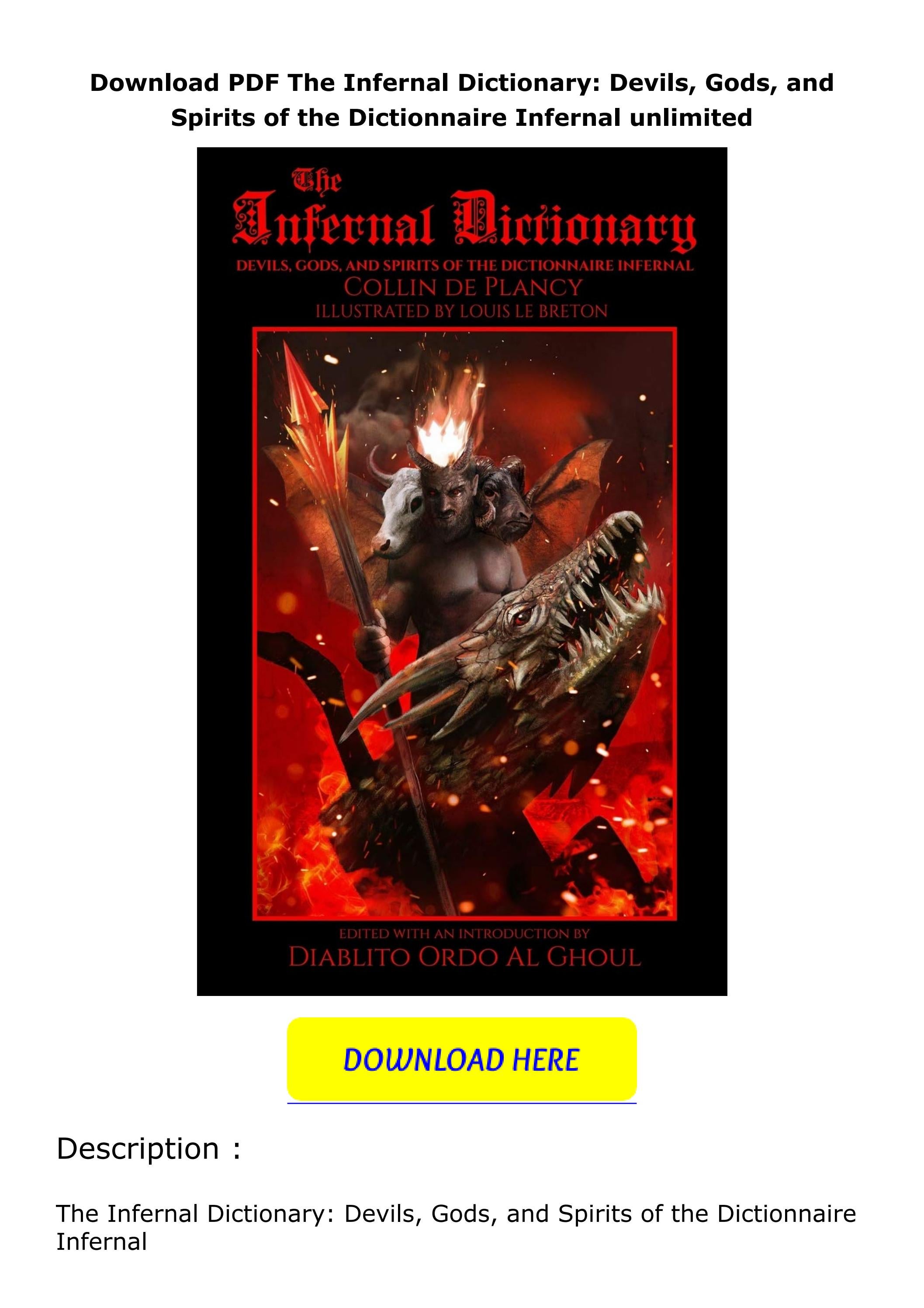 Download PDF The Infernal Dictionary Devils, Gods, and Spirits of the