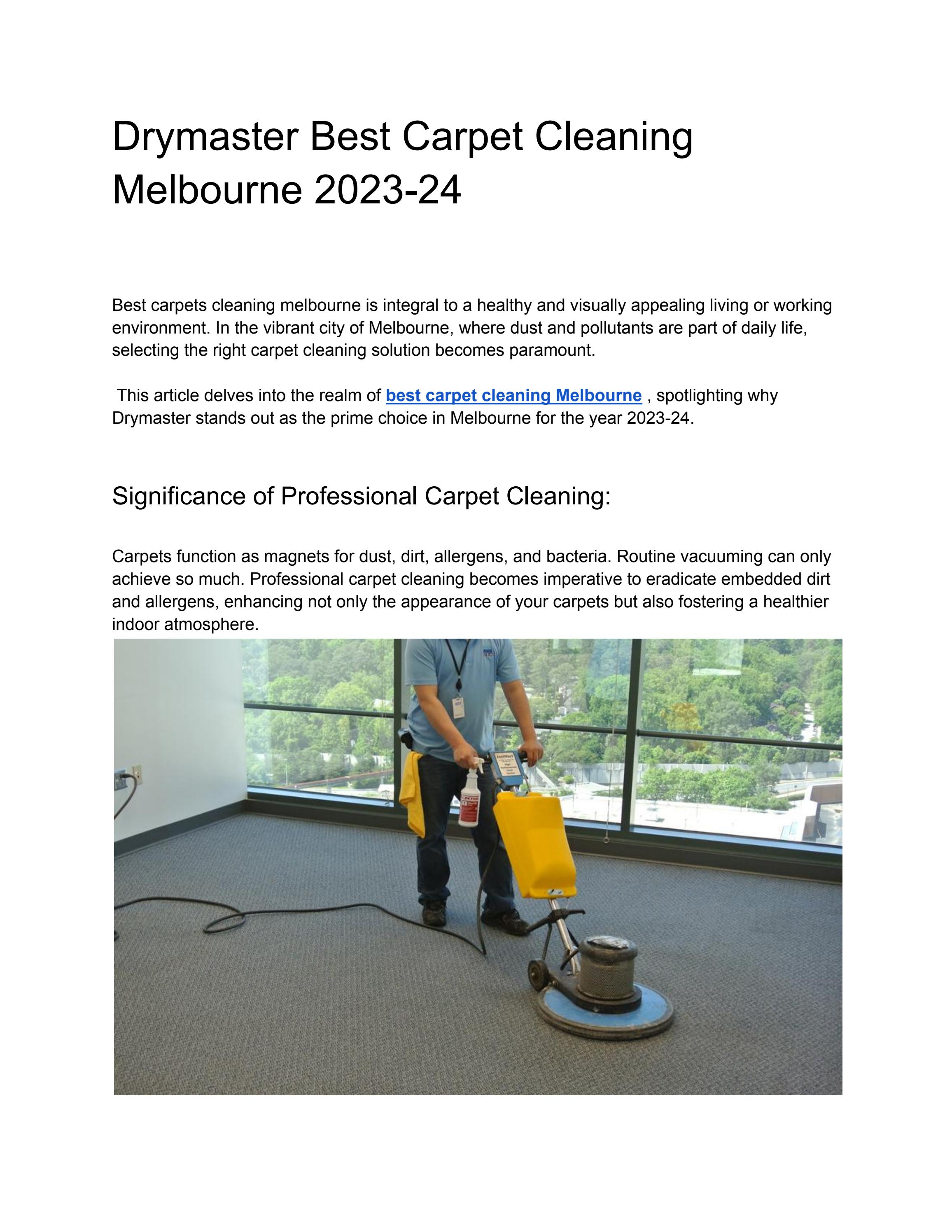 Drymaster Best Carpet Cleaning Melbourne 202324 by Dmt Institute Issuu