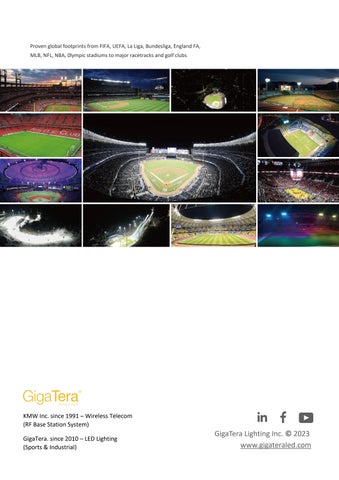 TransNet NZ Ltd GigaTera LED Sports 灯饰 Solutions 目录 第 10 页