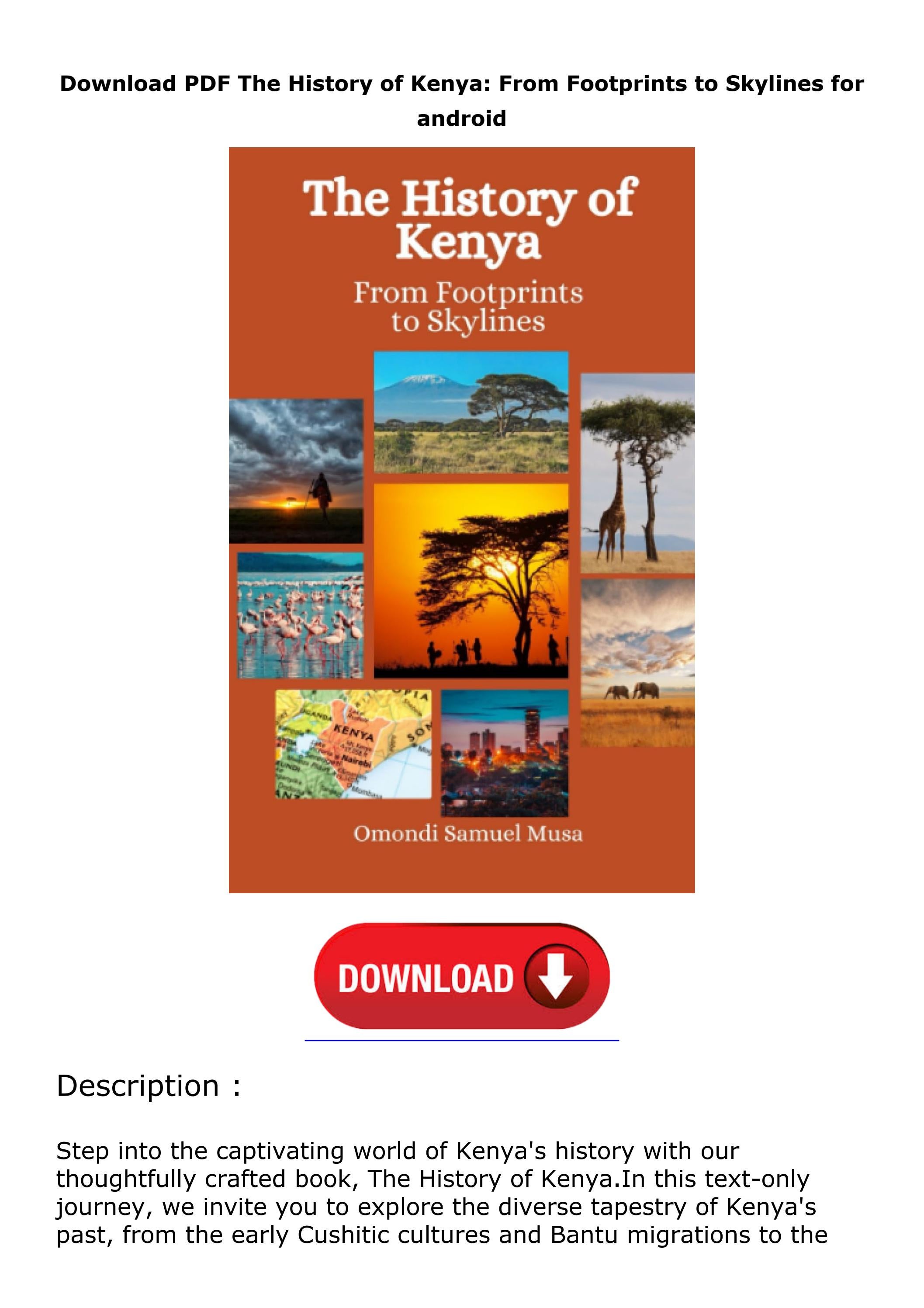 Download PDF The History of Kenya From Footprints to Skylines for