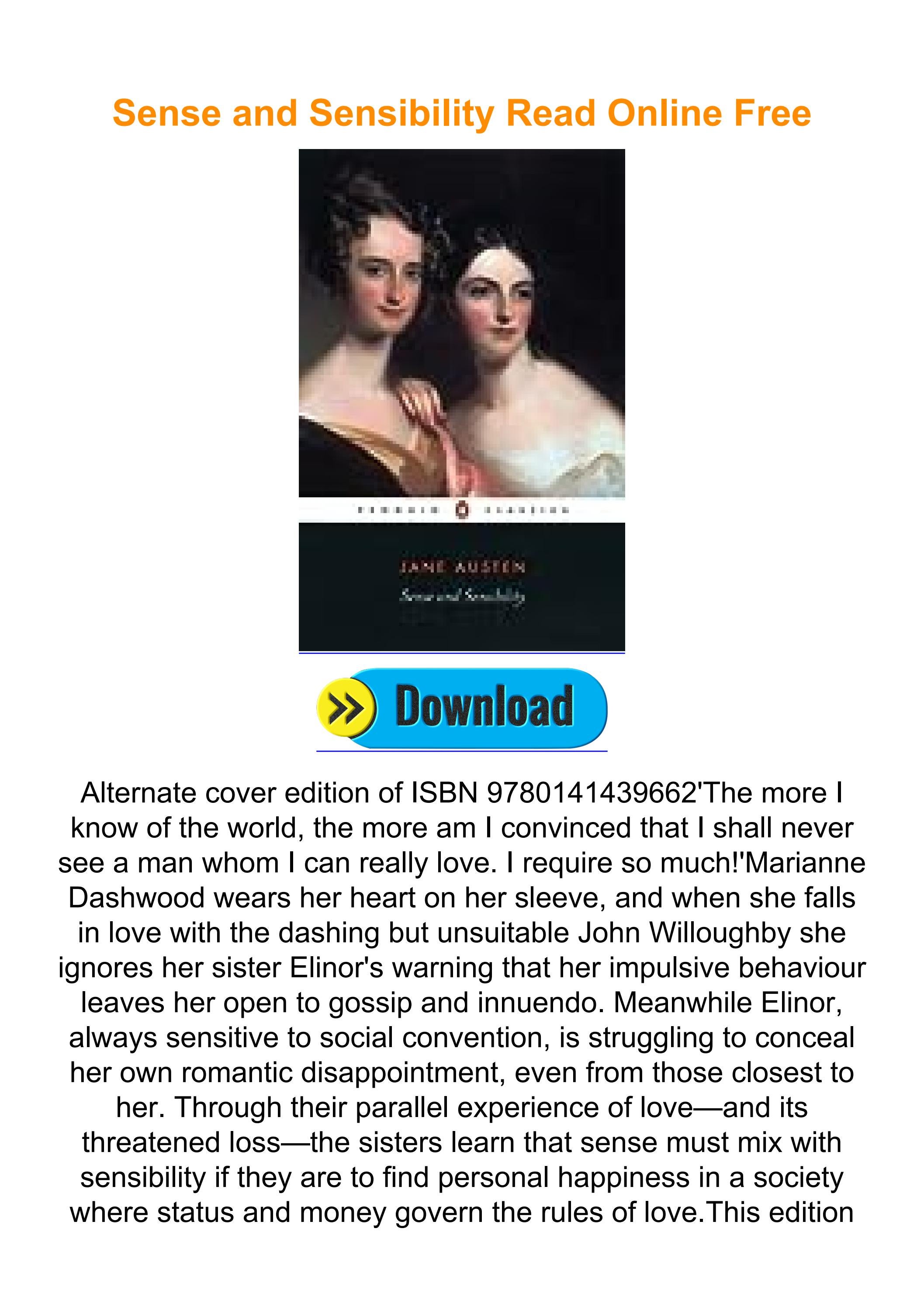 Sense and Sensibility Read Online Free by NicoleHofmann Issuu