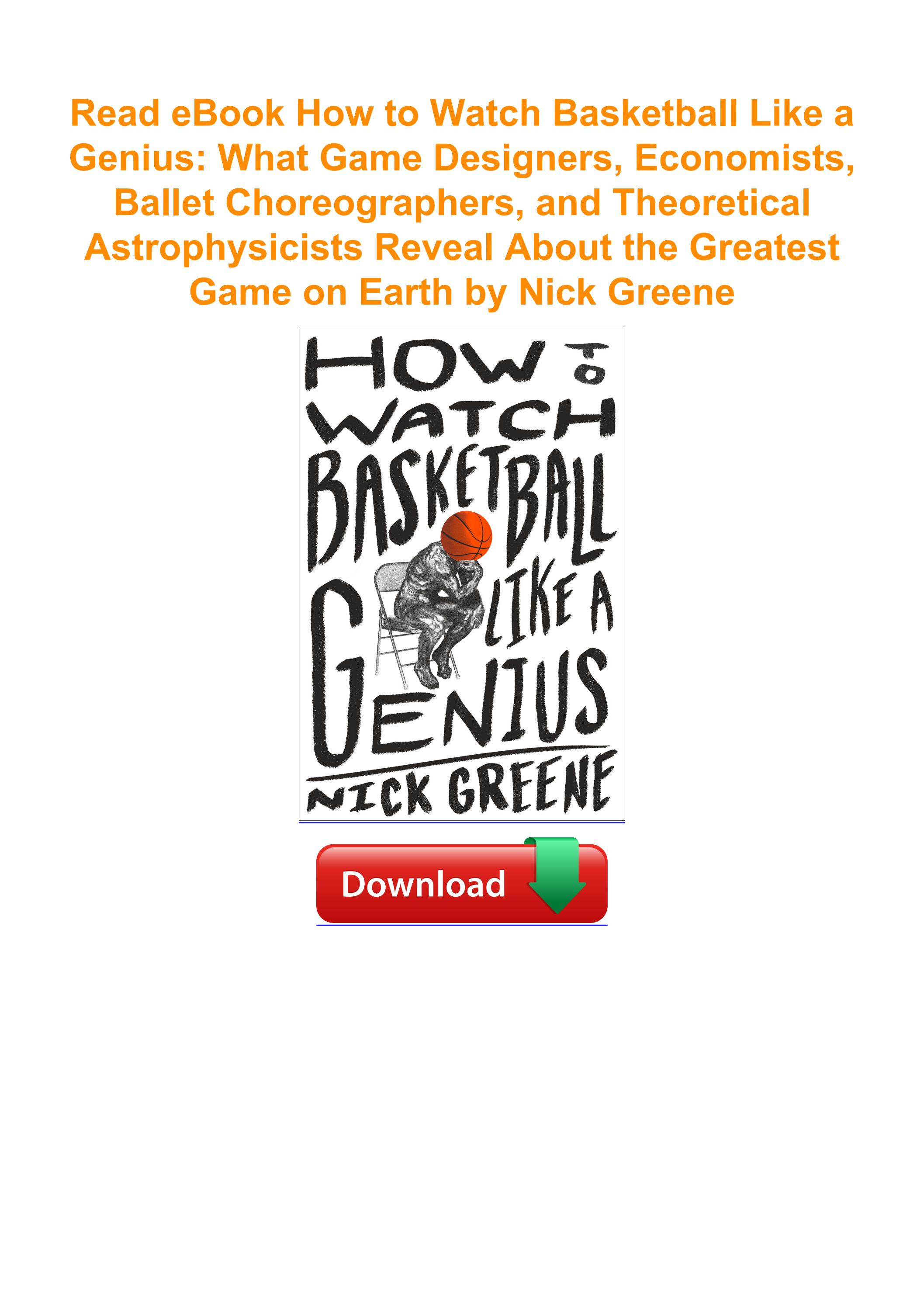 Read eBook How to Watch Basketball Like a Genius What Game Designers