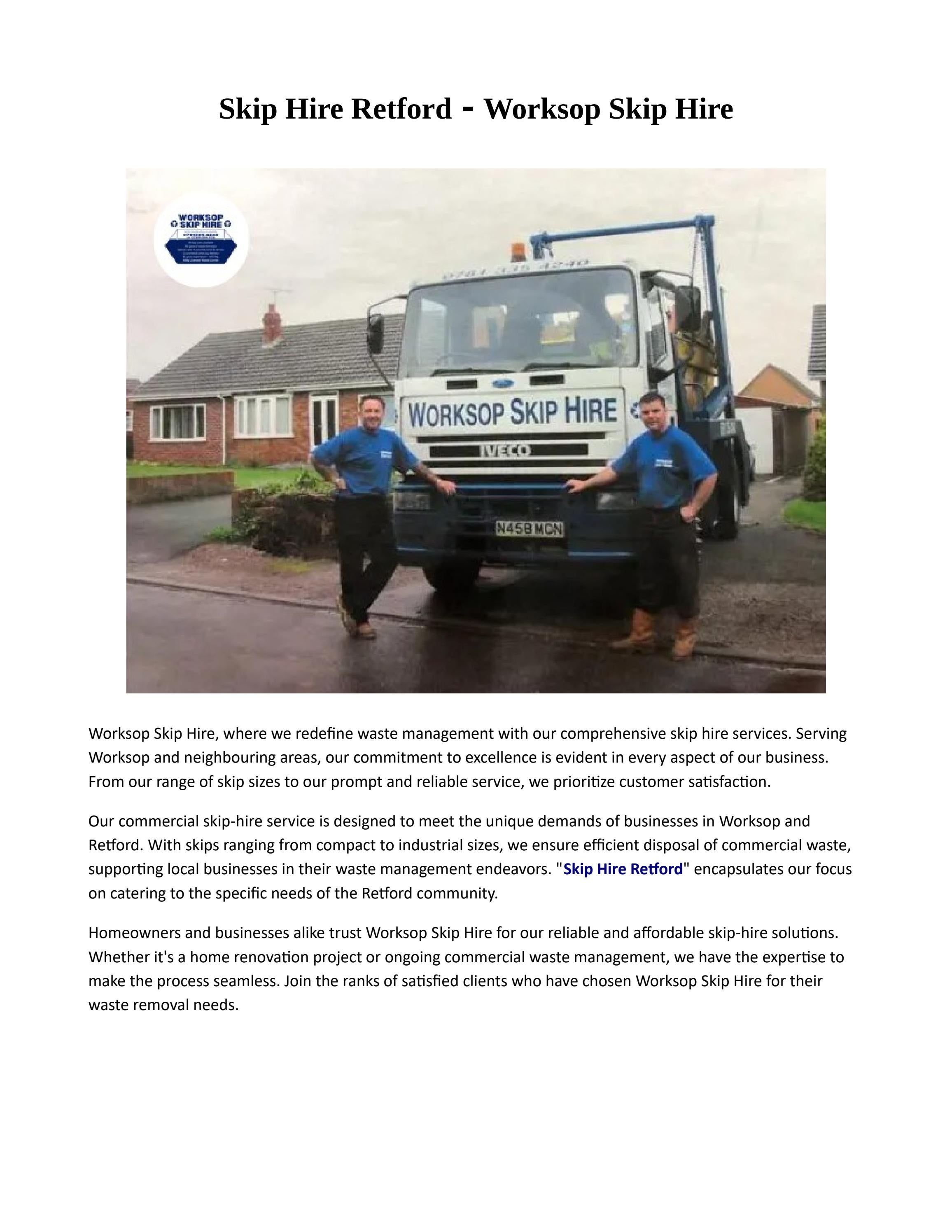 Skip Hire Retford Worksop Skip Hire by Worksop Skip Hire Issuu