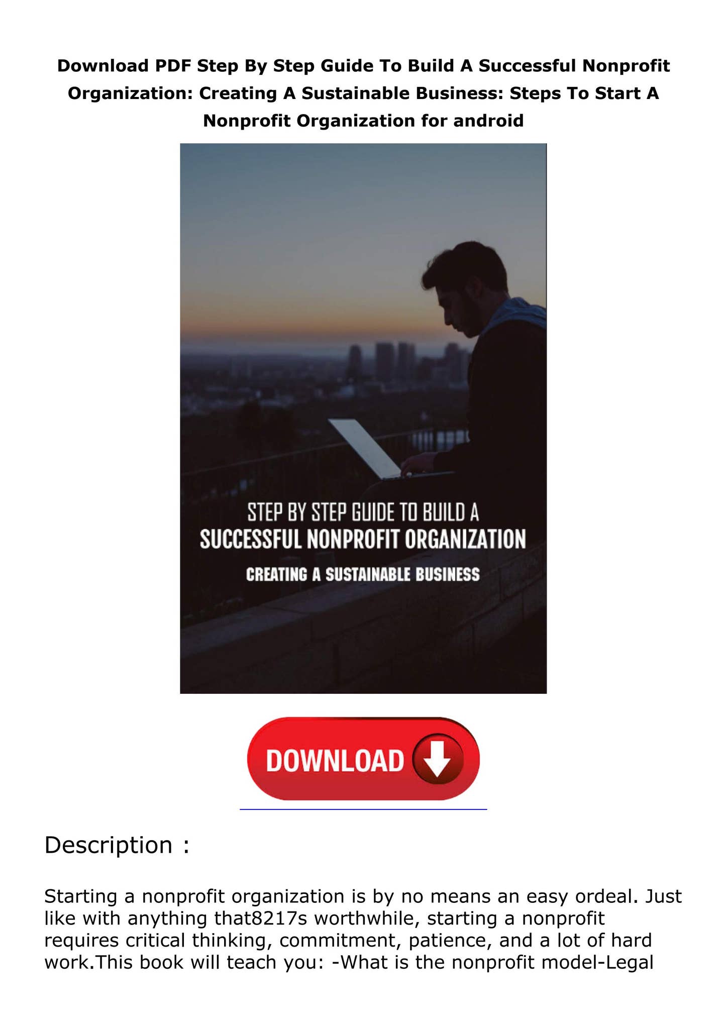 Download PDF Step By Step Guide To Build A Successful Nonprofit ...