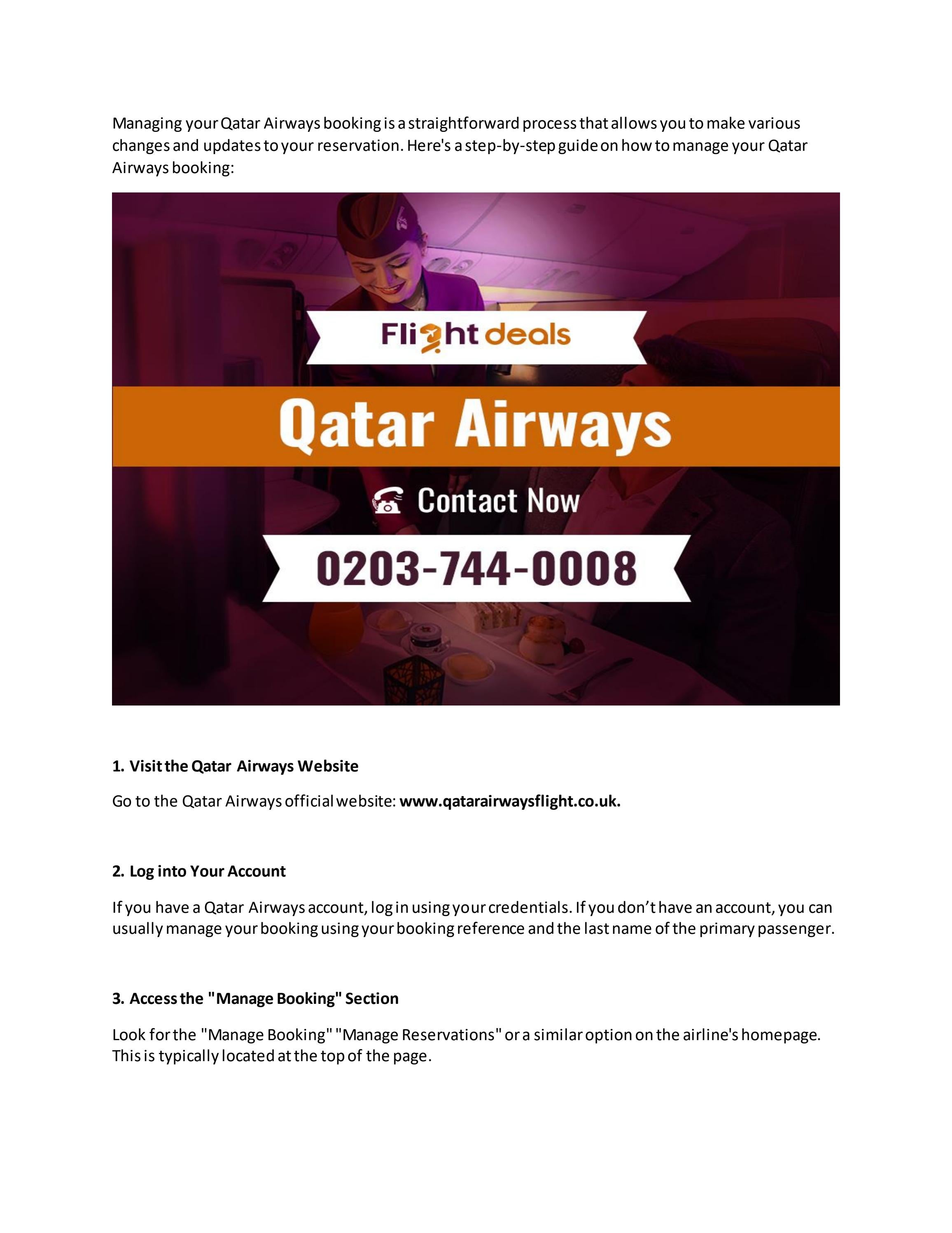 How Do I Manage My Qatar Airways Booking by qatarairwaysflight Issuu