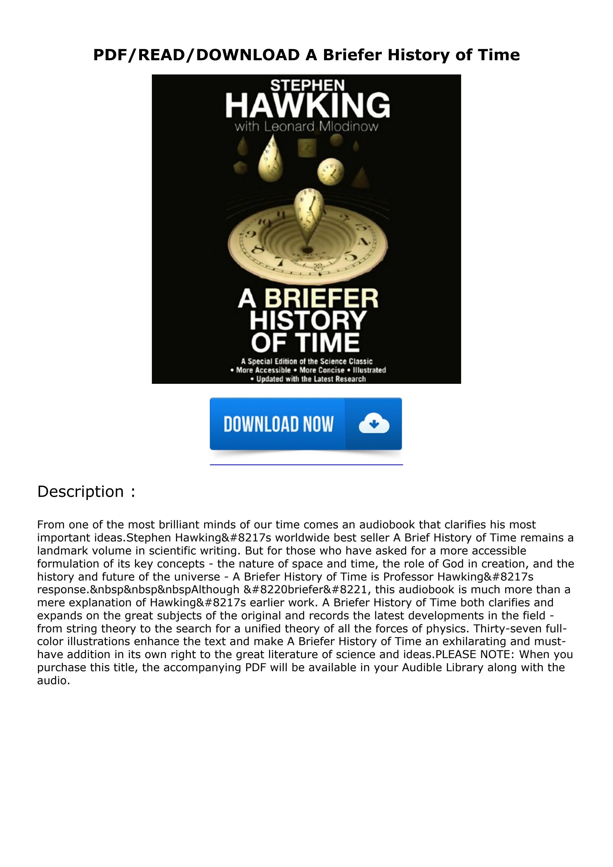 PDF/READ/DOWNLOAD A Briefer History of Time by isabellemccarthyas Issuu