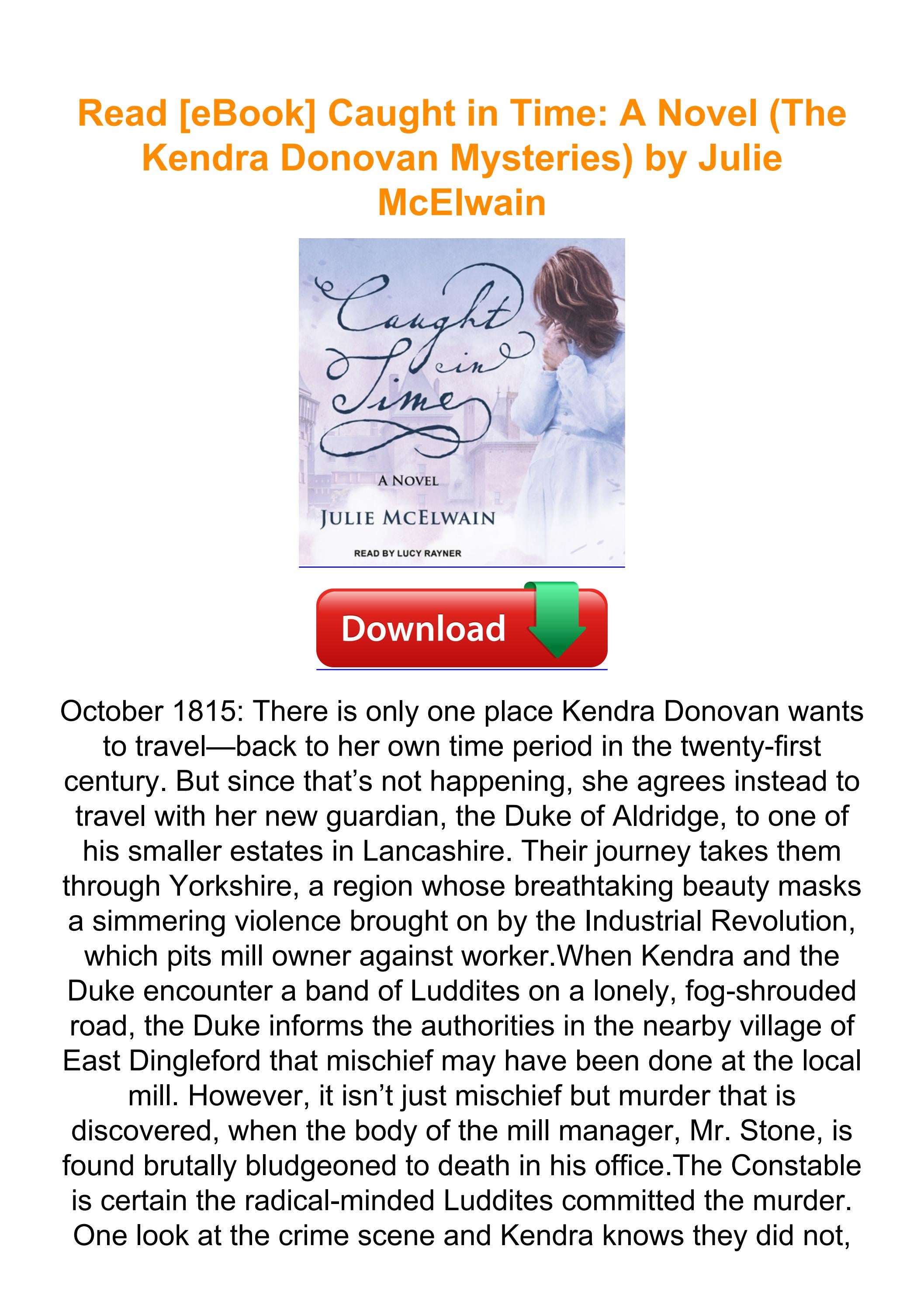 Read [eBook] Caught in Time A Novel (The Kendra Donovan Mysteries) by