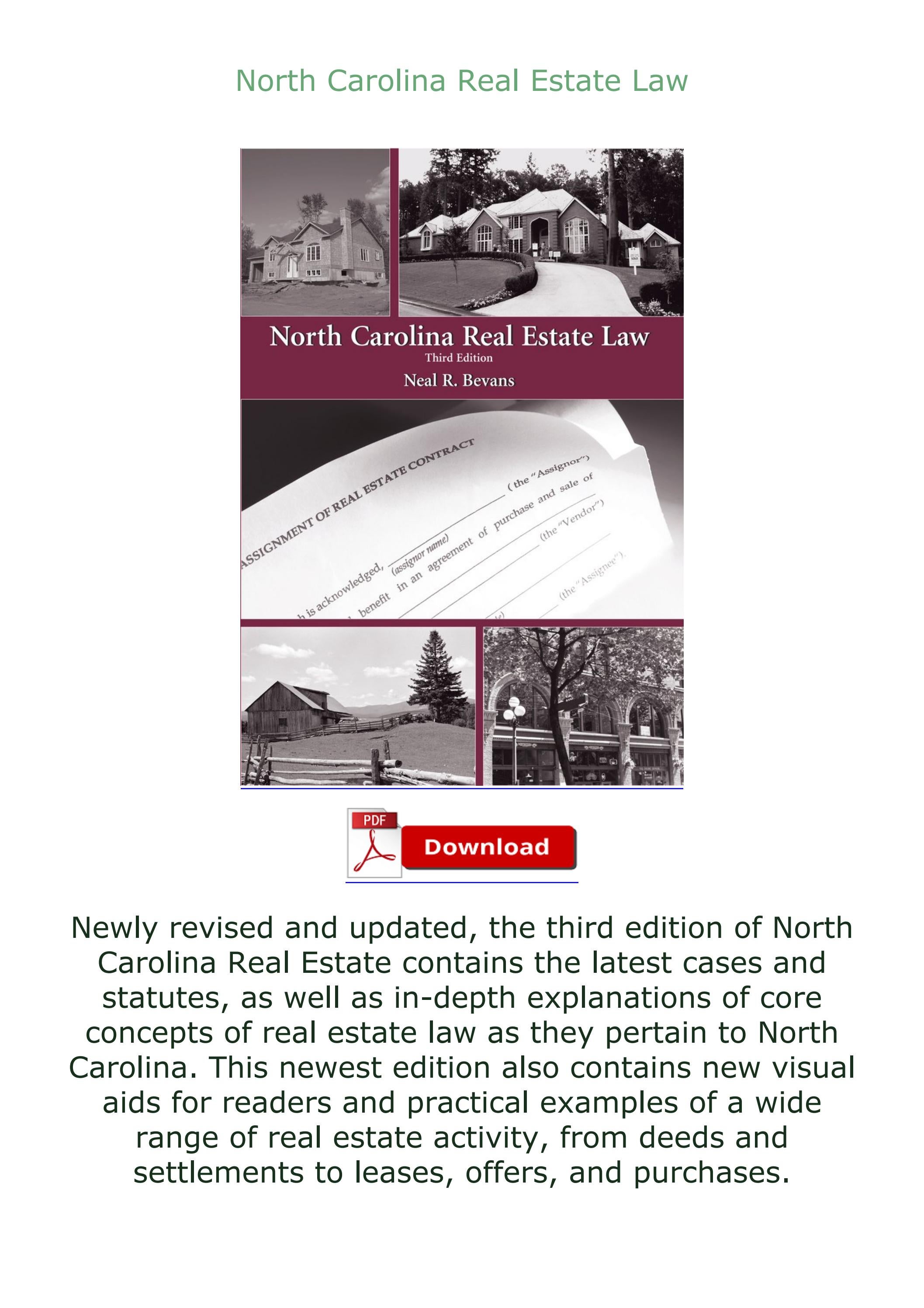 [EBOOK] READ North Carolina Real Estate Law by raethermonterio21 Issuu