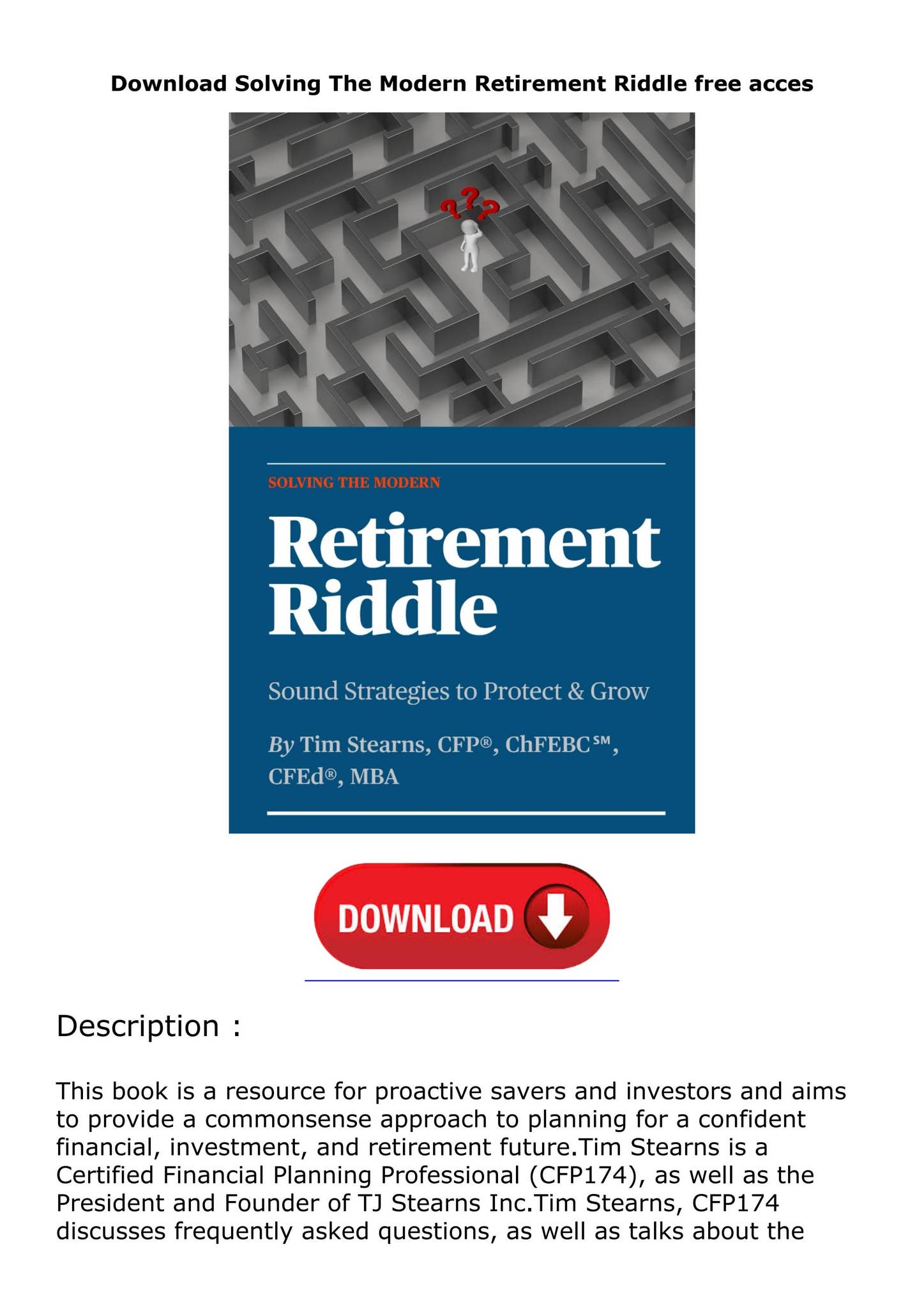 Download Solving The Modern Retirement Riddle free acces by tyjomaortiz ...
