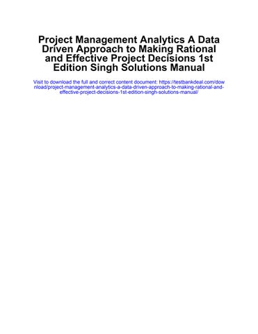 Project management analytics a data driven approach to making rational ...