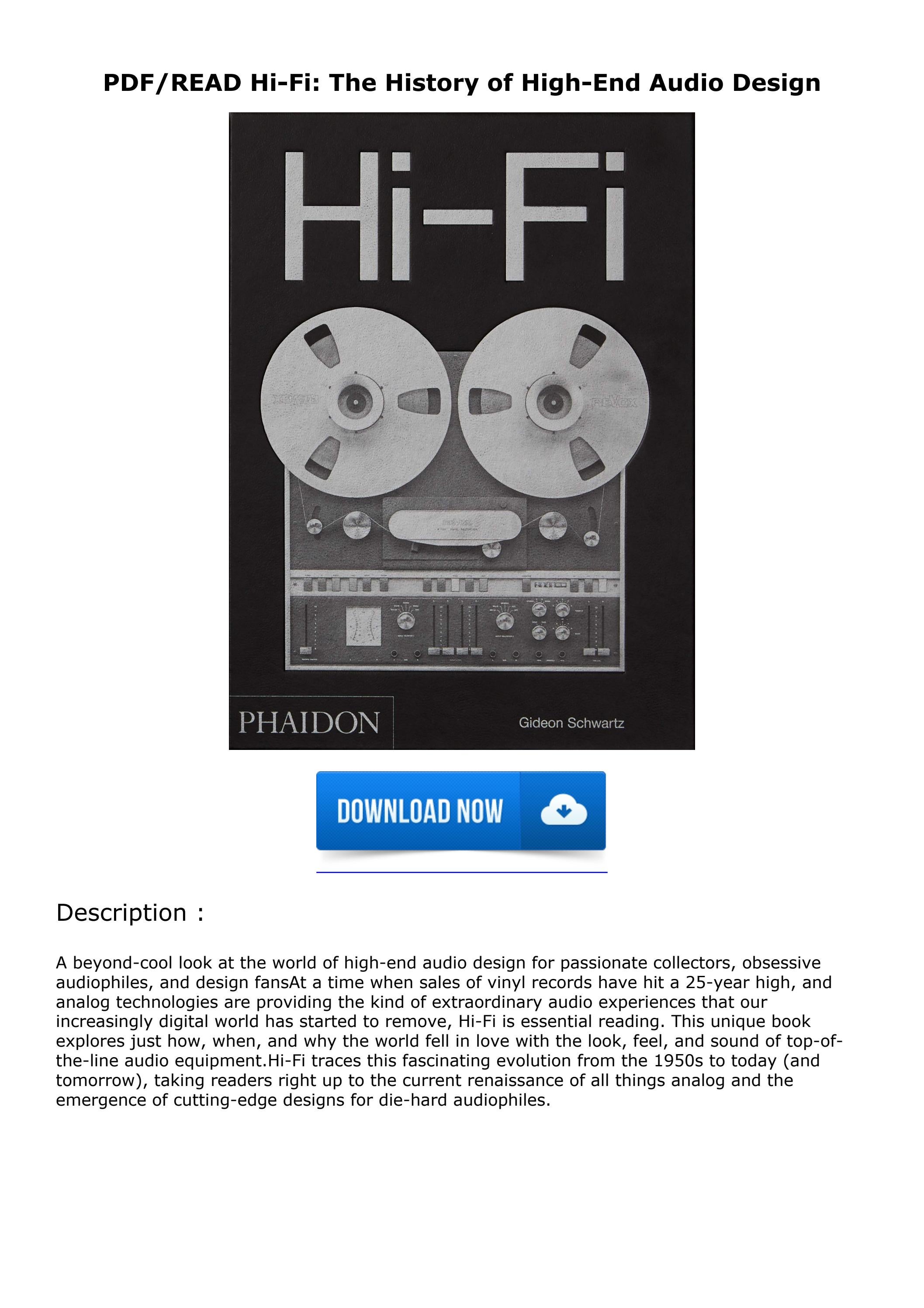 PDF/READ HiFi The History of HighEnd Audio Design by chloestewartase