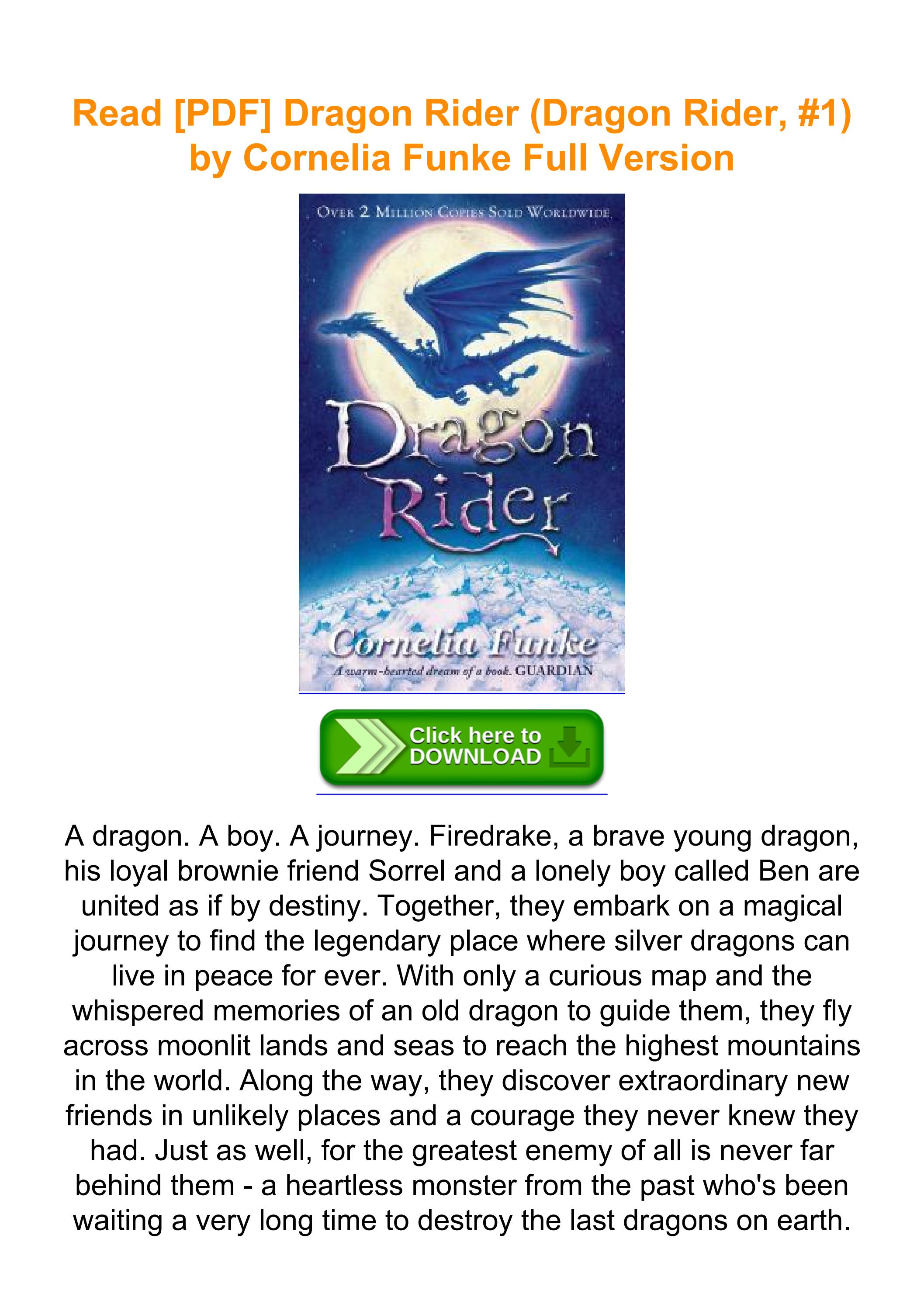 Read [PDF] Dragon Rider (Dragon Rider, #1) by Cornelia Funke Full ...