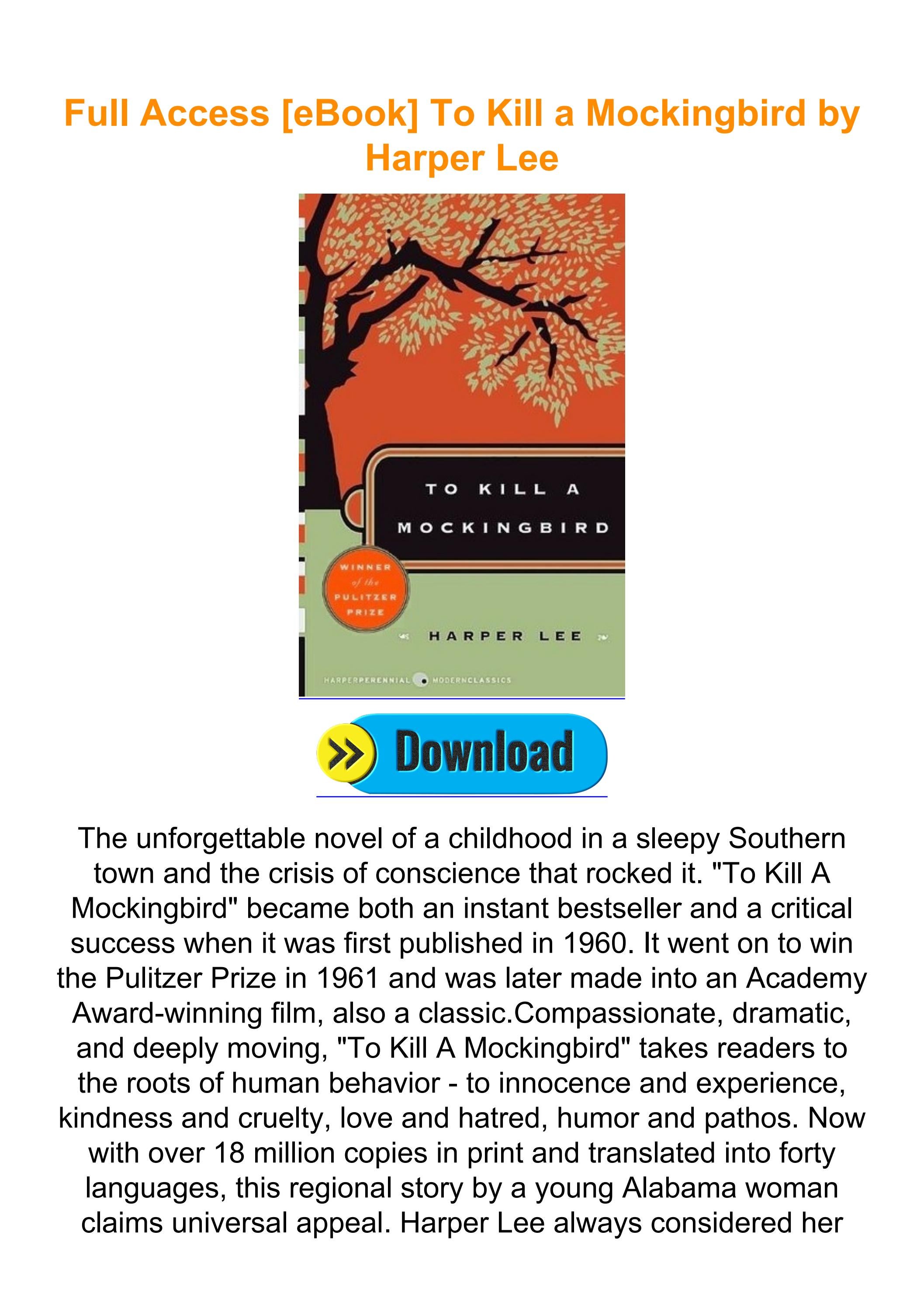 Full Access [eBook] To Kill a Mockingbird by Harper Lee by JohnKHecht Issuu