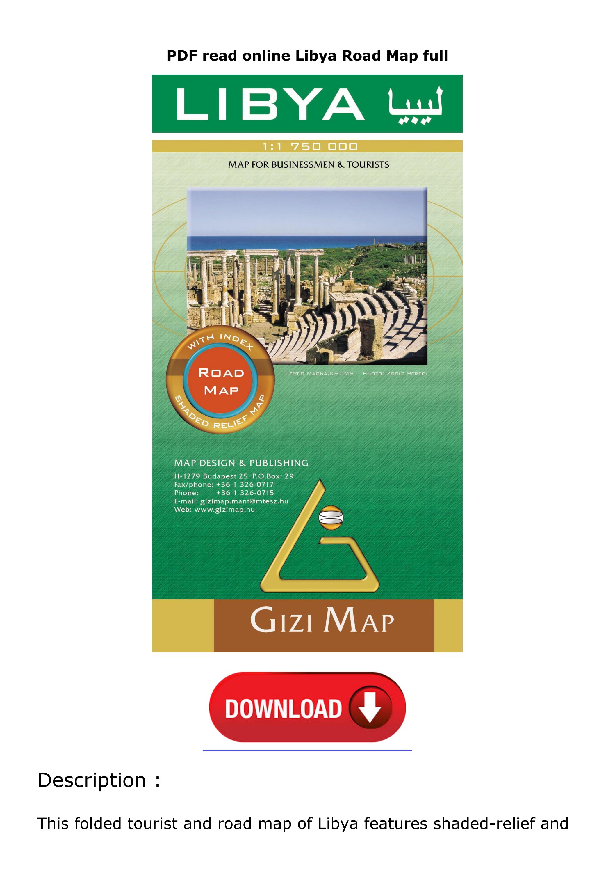 PDF read online Libya Road Map full by malcolmjomamccann - Issuu