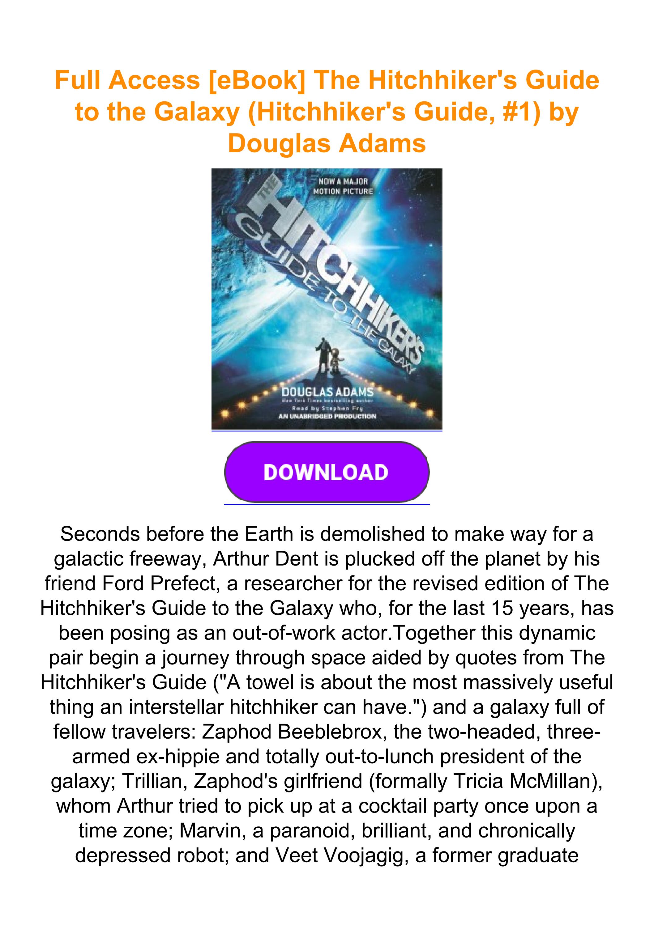 Read [Book] The Hitchhiker's Guide to the Galaxy (Hitchhiker's Guide