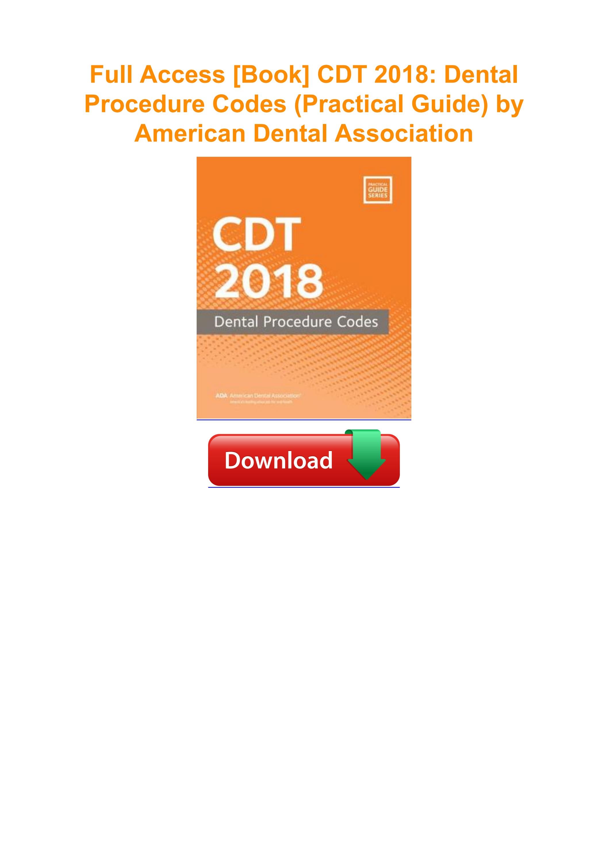 full-access-book-cdt-2018-dental-procedure-codes-practical-guide