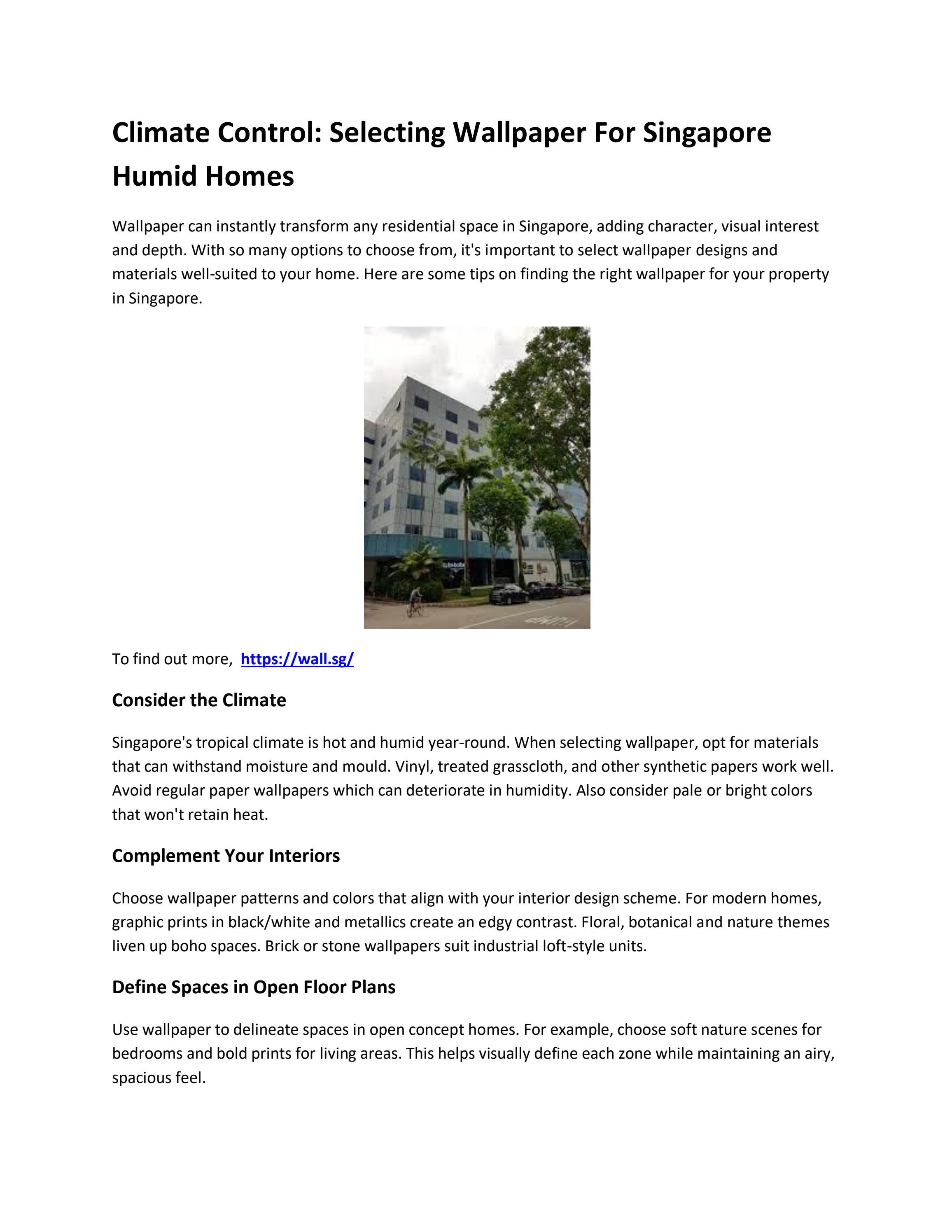 Climate Control Selecting Wallpaper For Singapore Humid Homes by