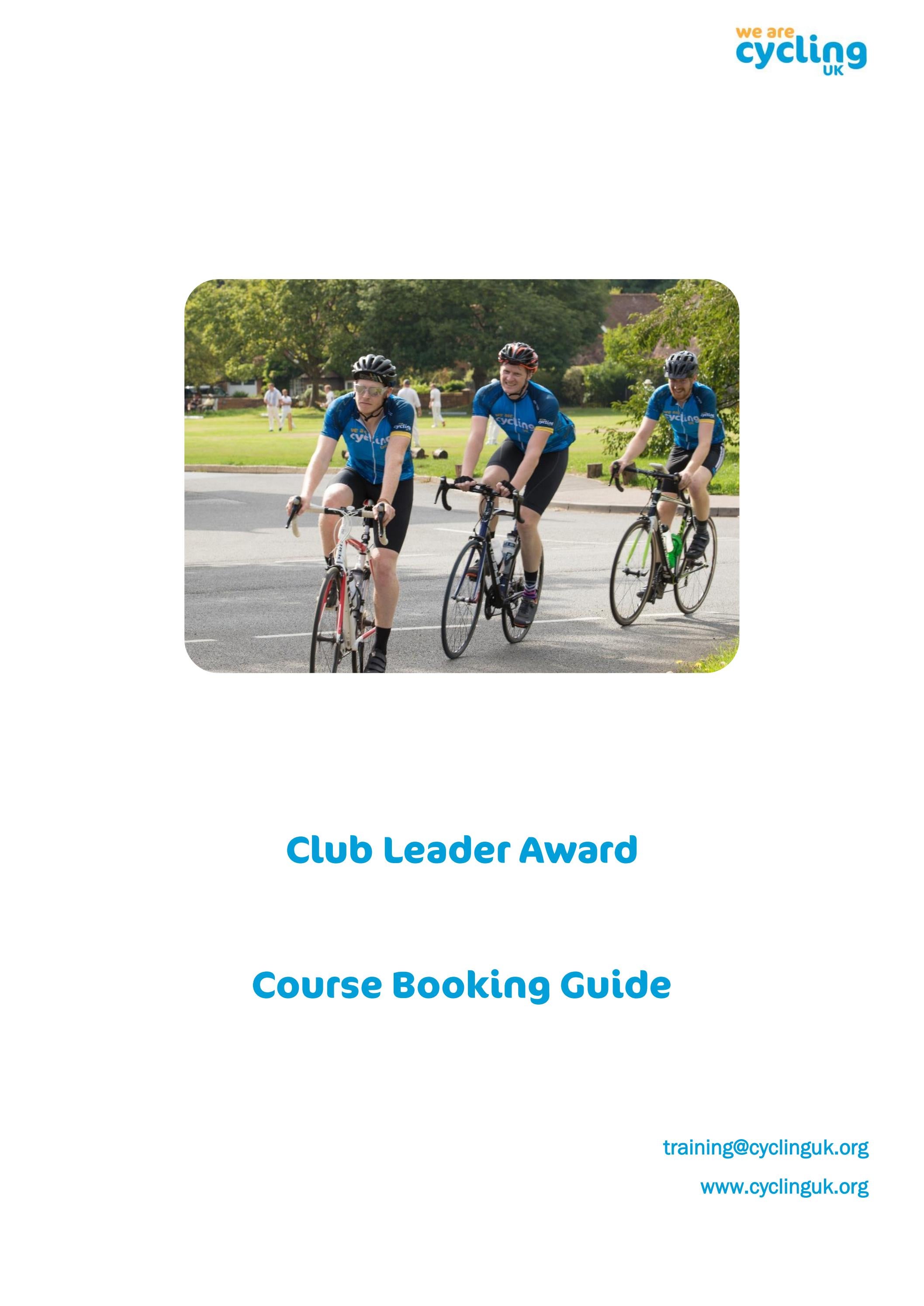 Club Leader Award - Course Booking Guide by Cycling UK - Issuu