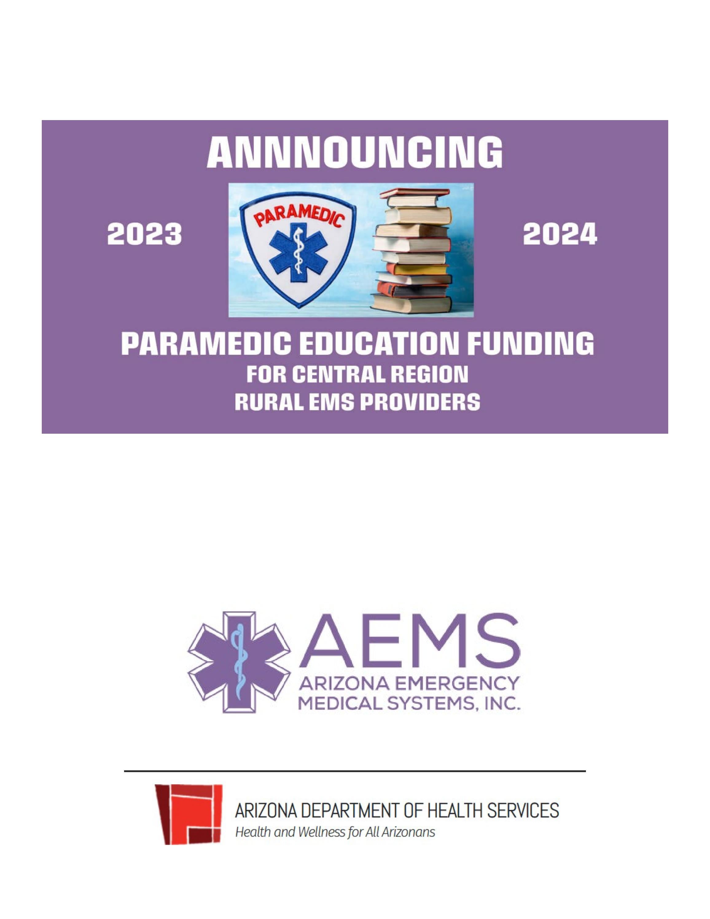 202324 Rural Paramedic Education Funding Process by Arizona Emergency
