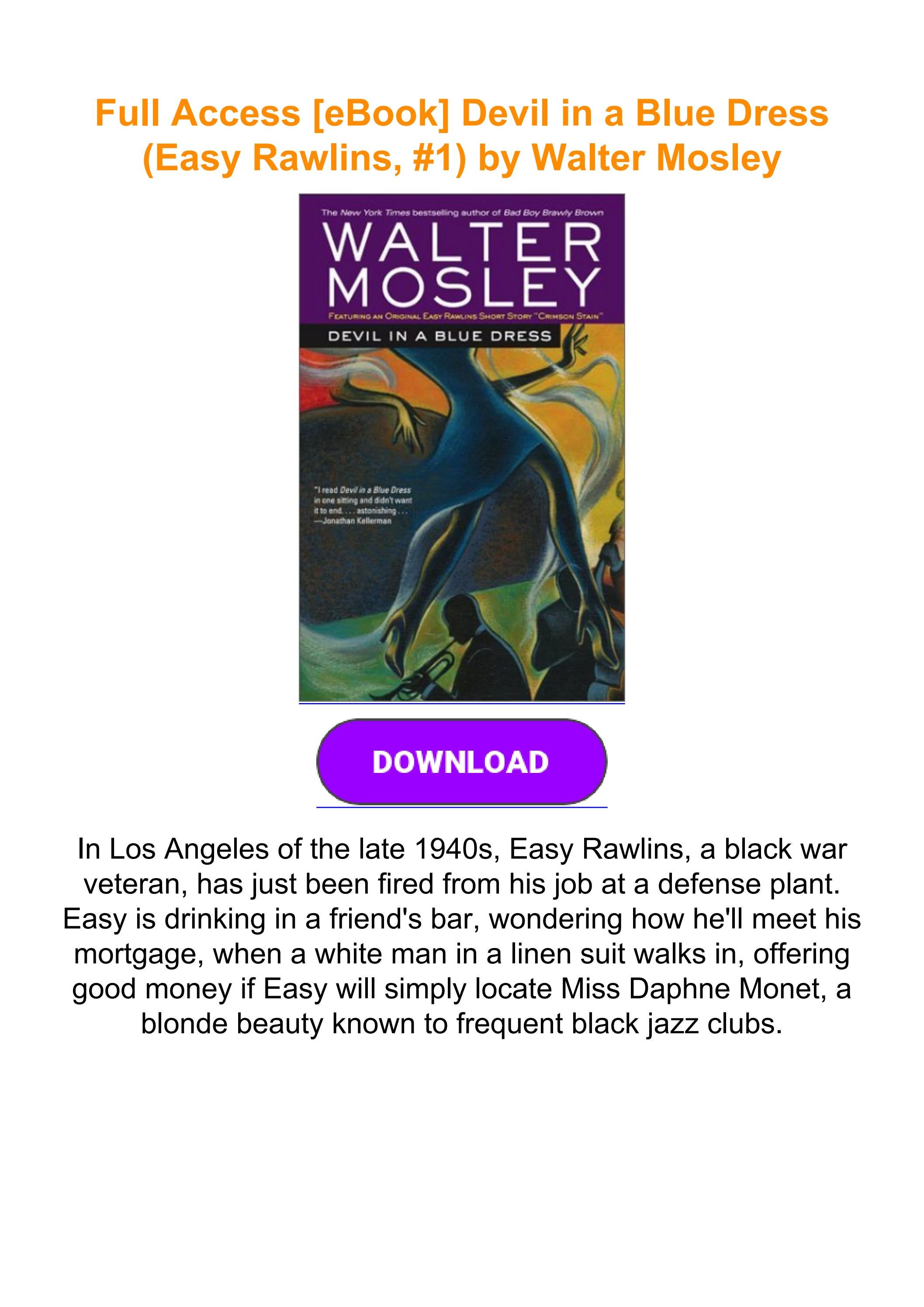 Full Access [Book] Devil in a Blue Dress (Easy Rawlins, 1) by Walter