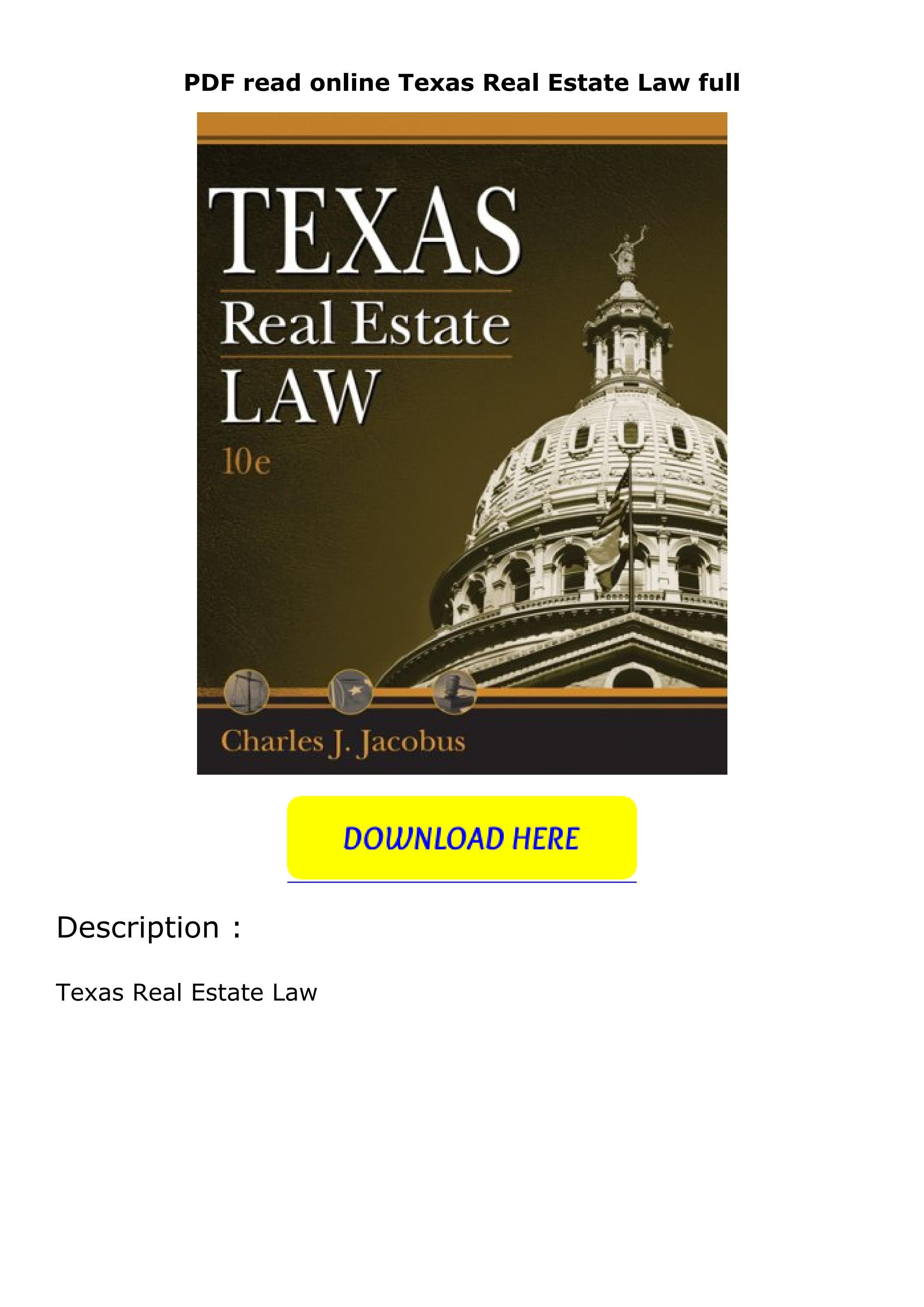 PDF read online Texas Real Estate Law full by SalvatoreWalls Issuu