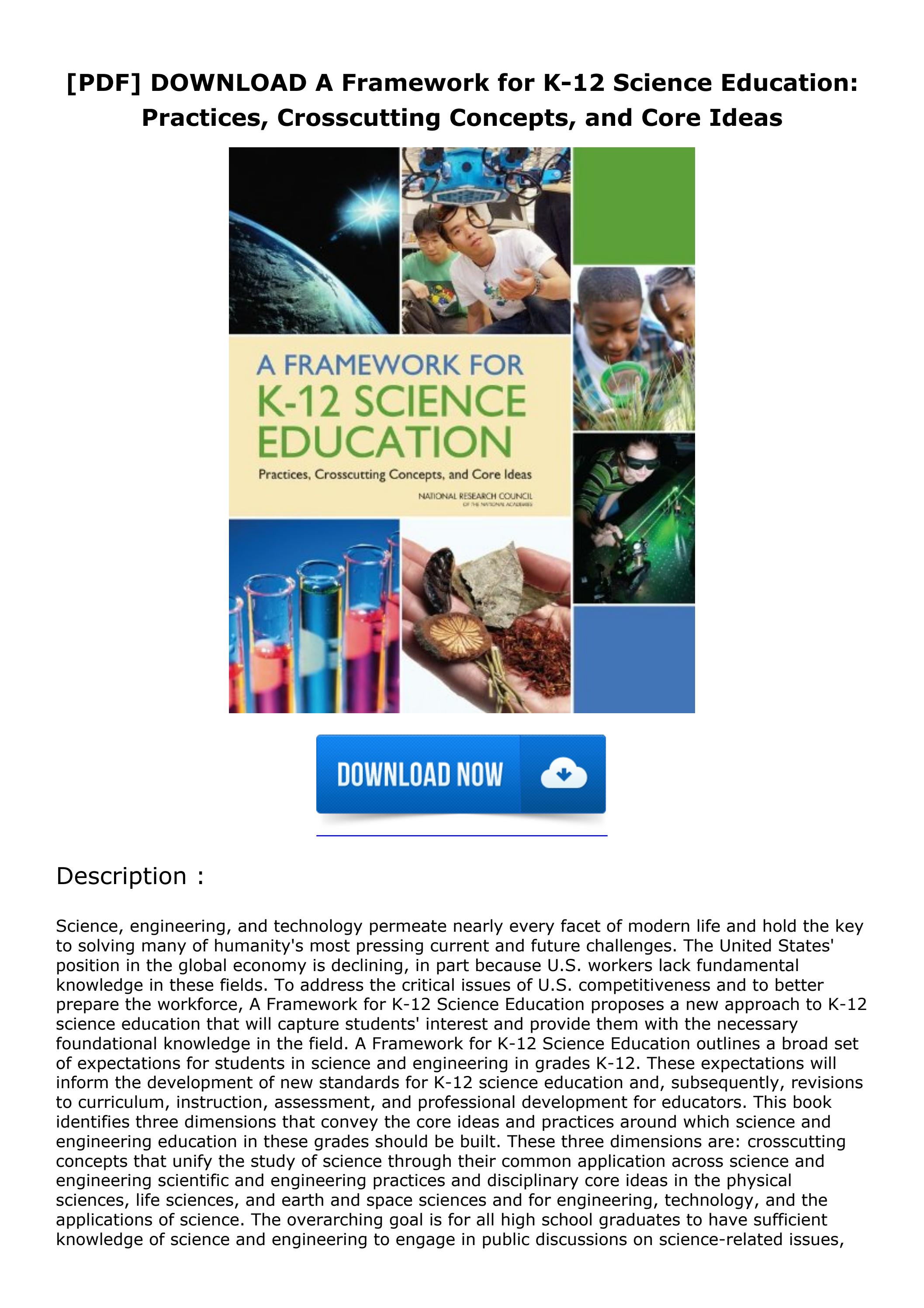 [PDF] DOWNLOAD A Framework for K12 Science Education Practices