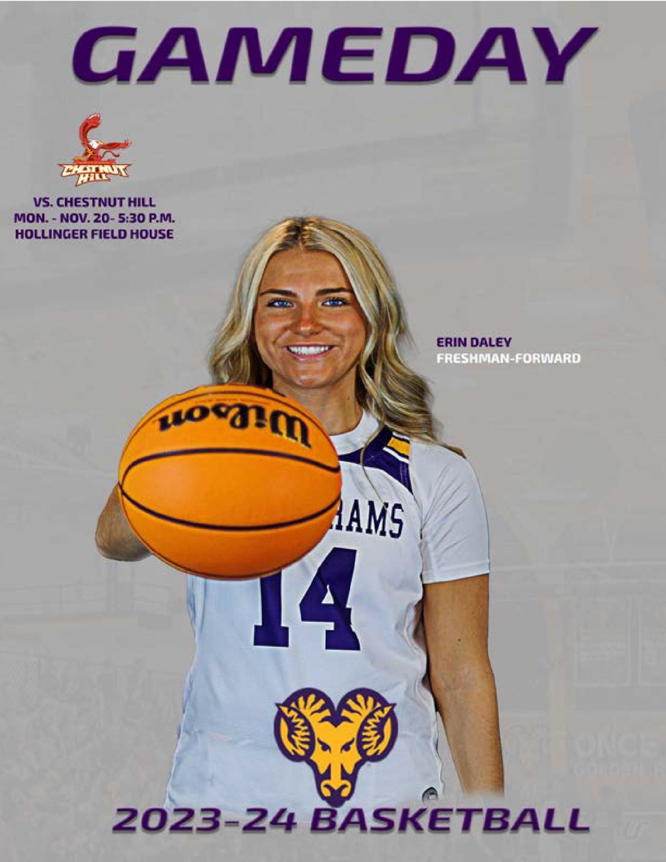 WCU Basketball Game ProgramWomen's Basketball vs Chestnut Hill by