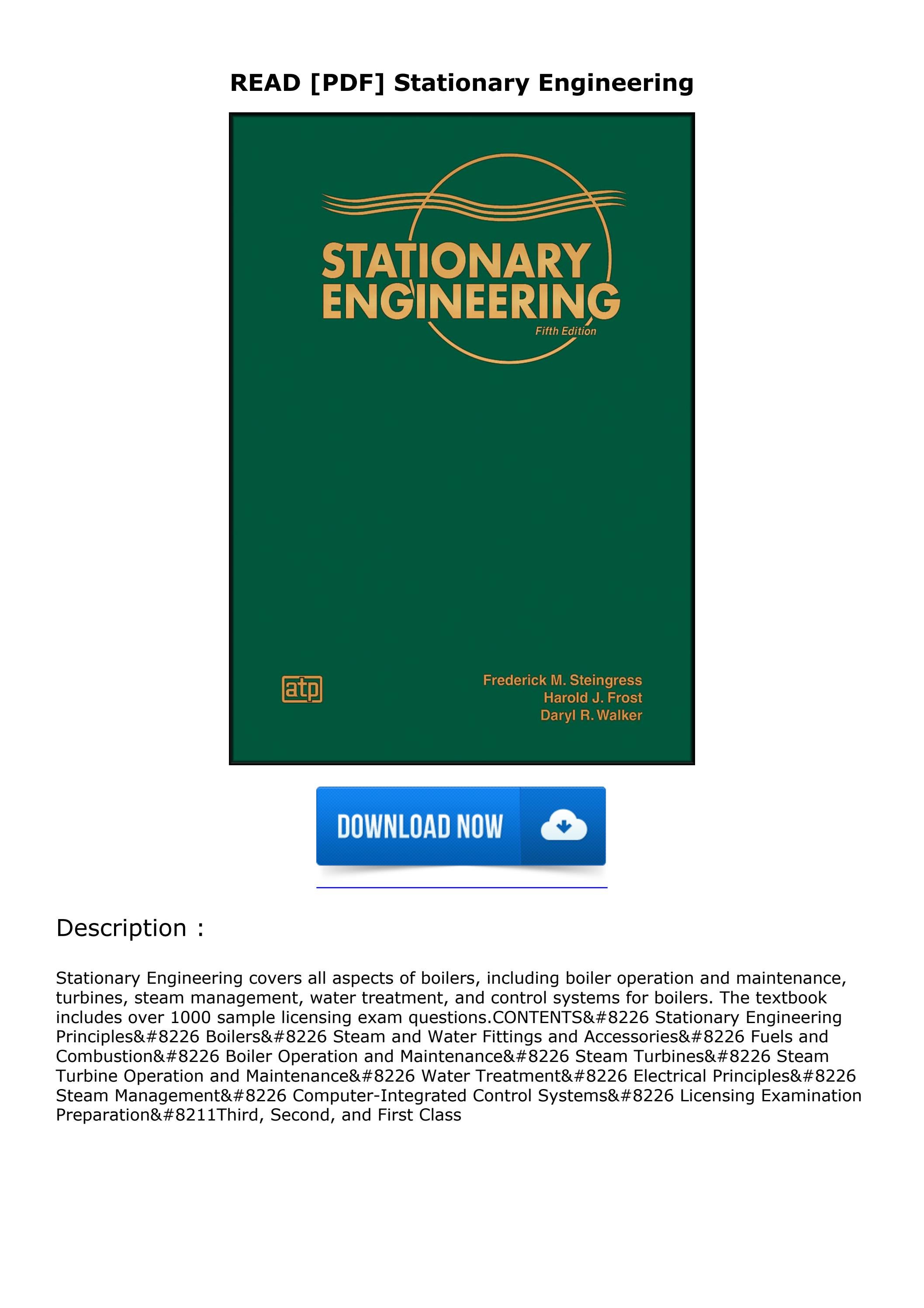 READ [PDF] Stationary Engineering by angelawatersase Issuu